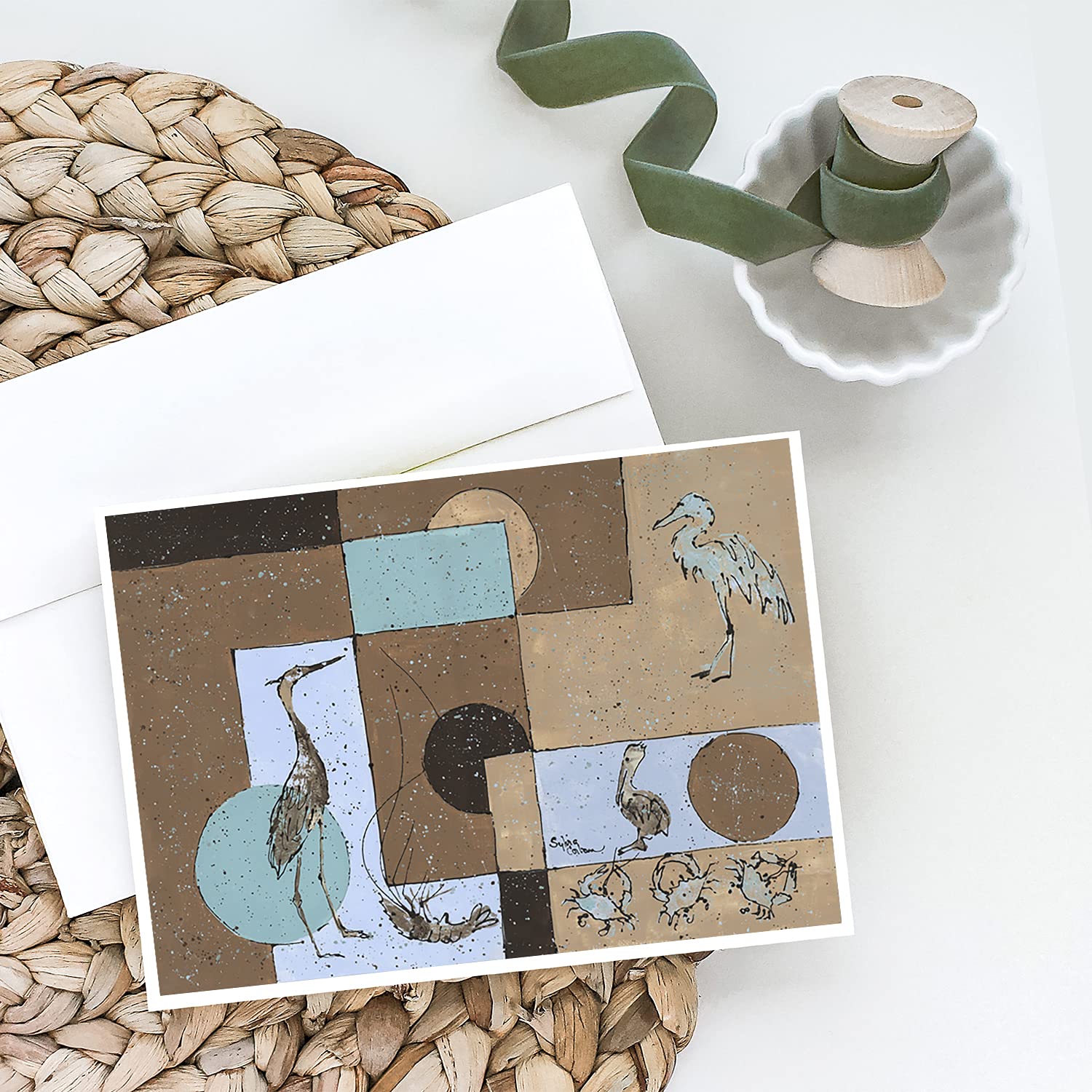 Blue Heron Greeting Cards Set of 8 with Envelopes | A7 Size 5x7 Blank Note Cards | Whimsical Bird Design | Perfect for Thank You Notes, Birthday Wishes & Special Occasions