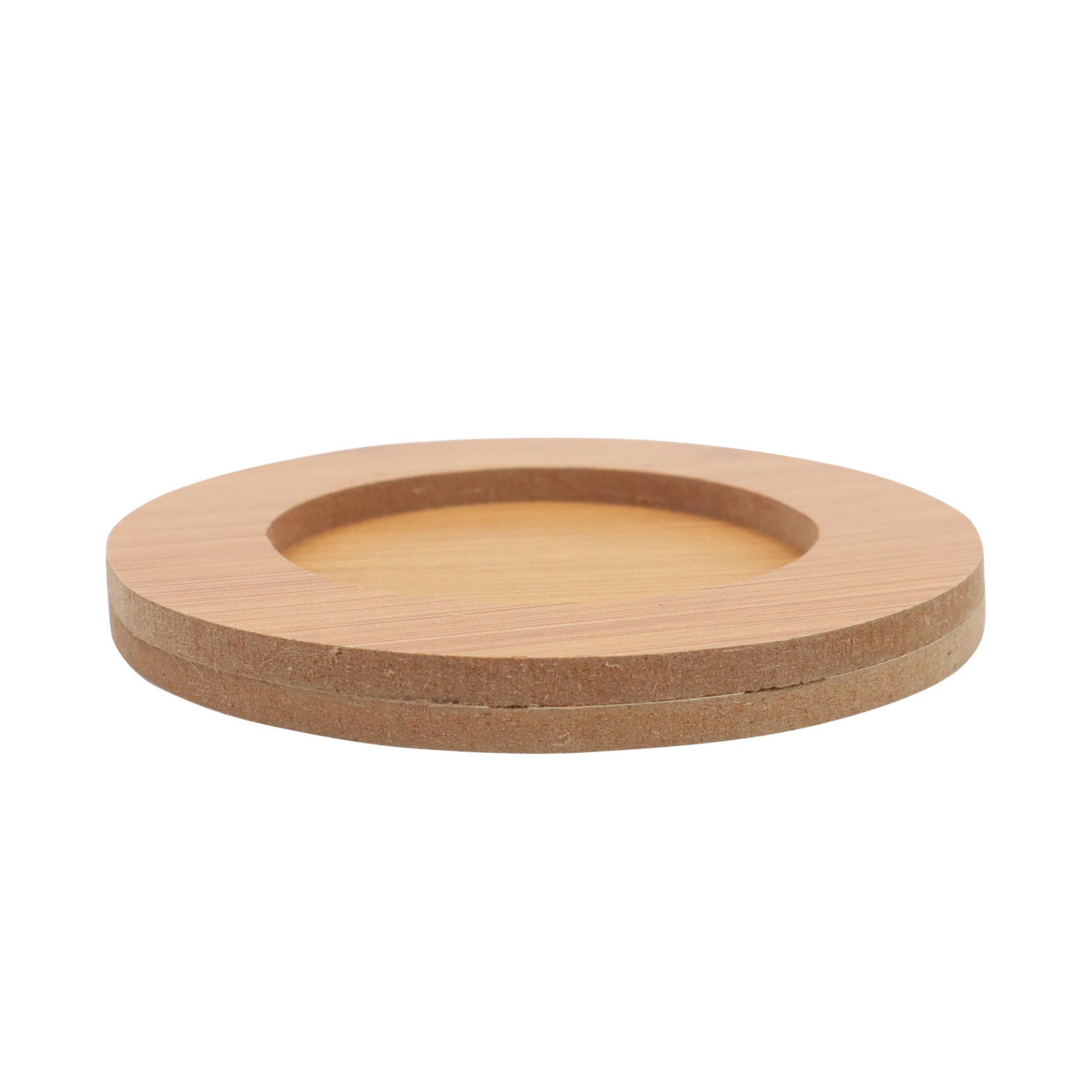 Eco-Friendly Wooden Drink Coasters Set of 6 - Round Heat Resistant Table Coasters for Coffee Mugs, Tea Cups & Glasses | Perfect for Home, Office & Restaurant Use
