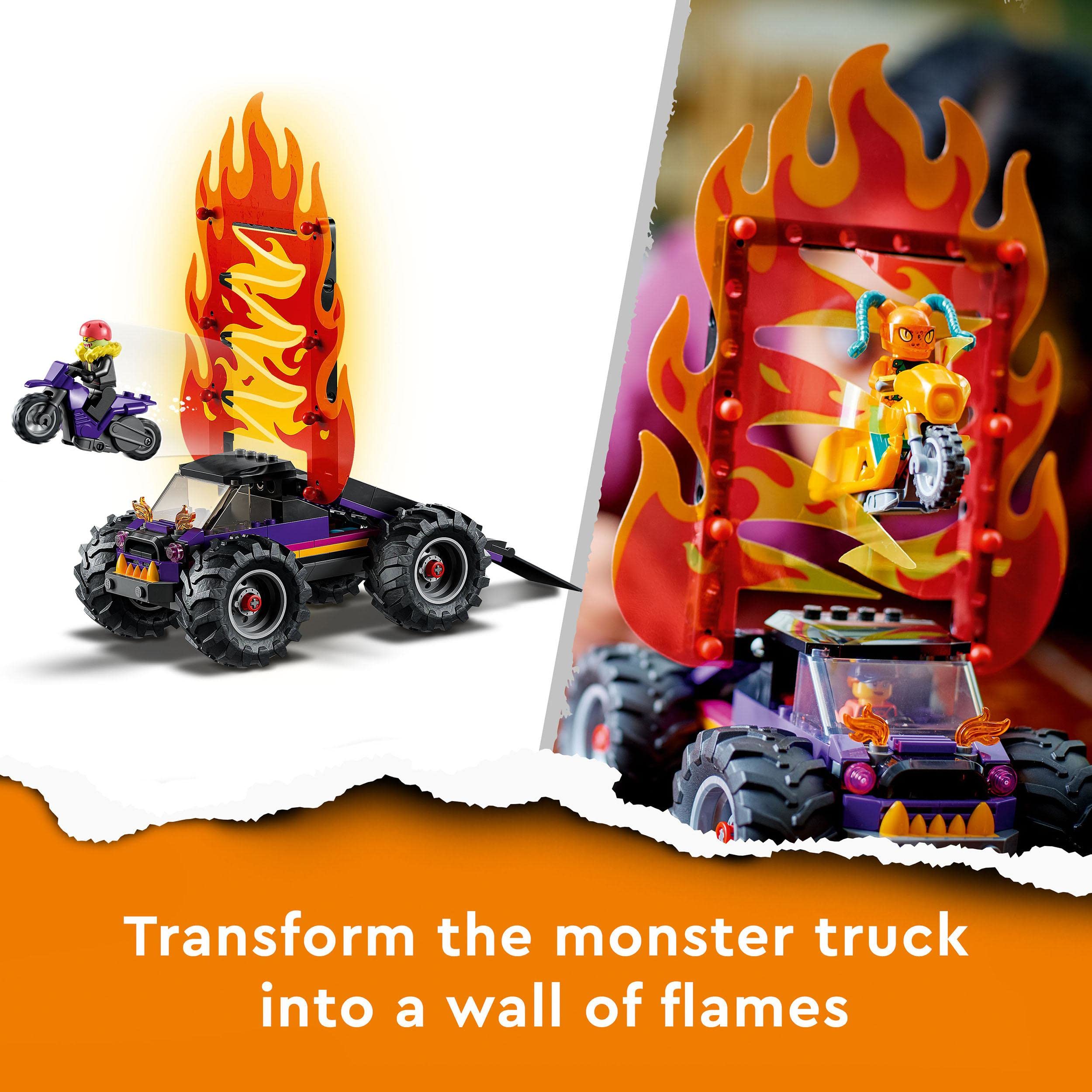 LEGO 60339 City Stuntz Stunt Arena with Double Loop - Monster Truck Toy with Ramp & Stuntman Minifigures - Building Set for Kids Ages 7+ - Perfect for Creative Play & Stunt Show Adventures