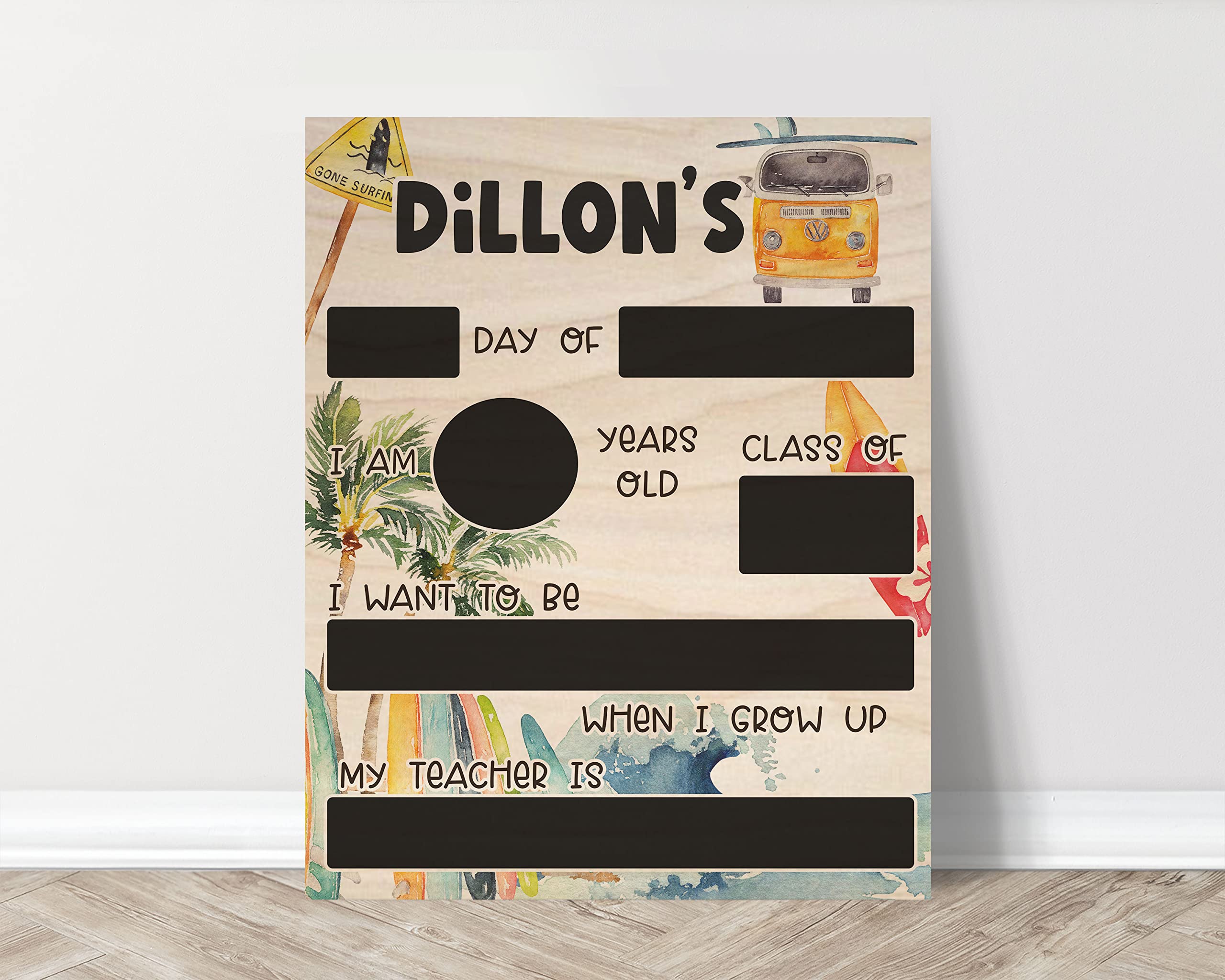 Personalized First Day of School Chalkboard Sign - Reusable Back to School Board for Kindergarten & Preschool - Perfect for 1st Day Photos, Classroom Decor & Memory Keepsakes