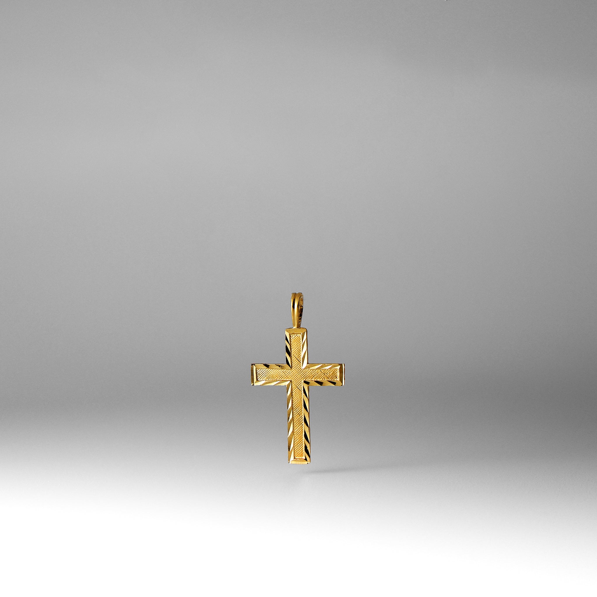 Elegant Gold Diamond-Cut Cross Pendant Necklace - Model 1043 | Perfect for Everyday Wear, Gifts & Religious Occasions