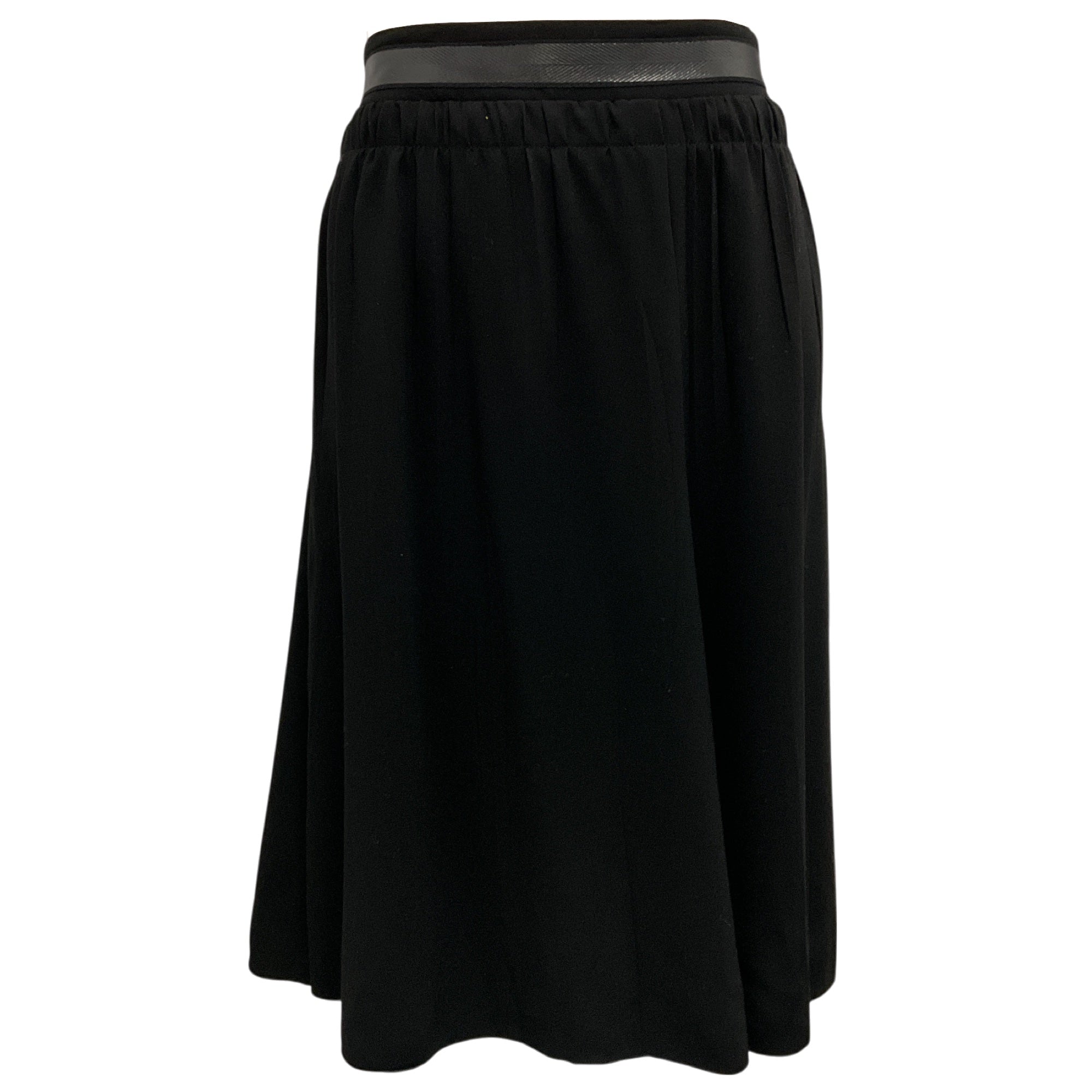 Prada Black 2007 Crepe Skirt - Women's Luxury Vintage A-Line Skirt | Perfect for Office Wear, Cocktail Parties & Formal Events