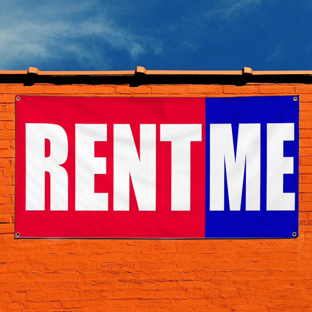 Rent Me Vinyl Banner Sign - 48x96 Inch Custom Business Promotion & Advertising (Multiple Sizes Available) - Heavy Duty with 8 Grommets - Perfect for Storefronts, Events, and Outdoor Marketing Campaigns