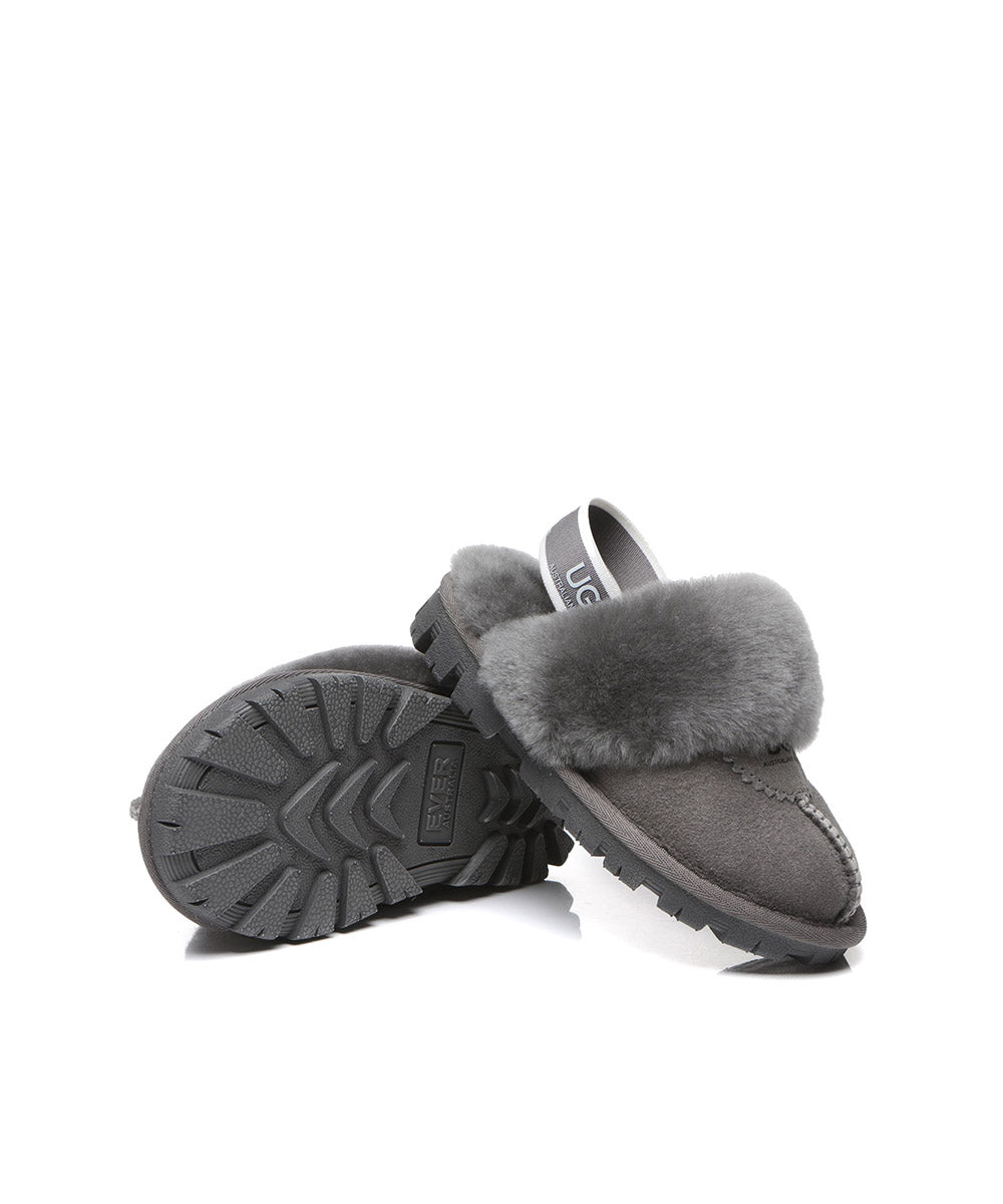 Kids' Banded Scuff UGG Slippers - Cozy Fleece-Lined House Shoes for Boys & Girls - Perfect for Indoor Comfort, Winter Warmth & Holiday Gifts