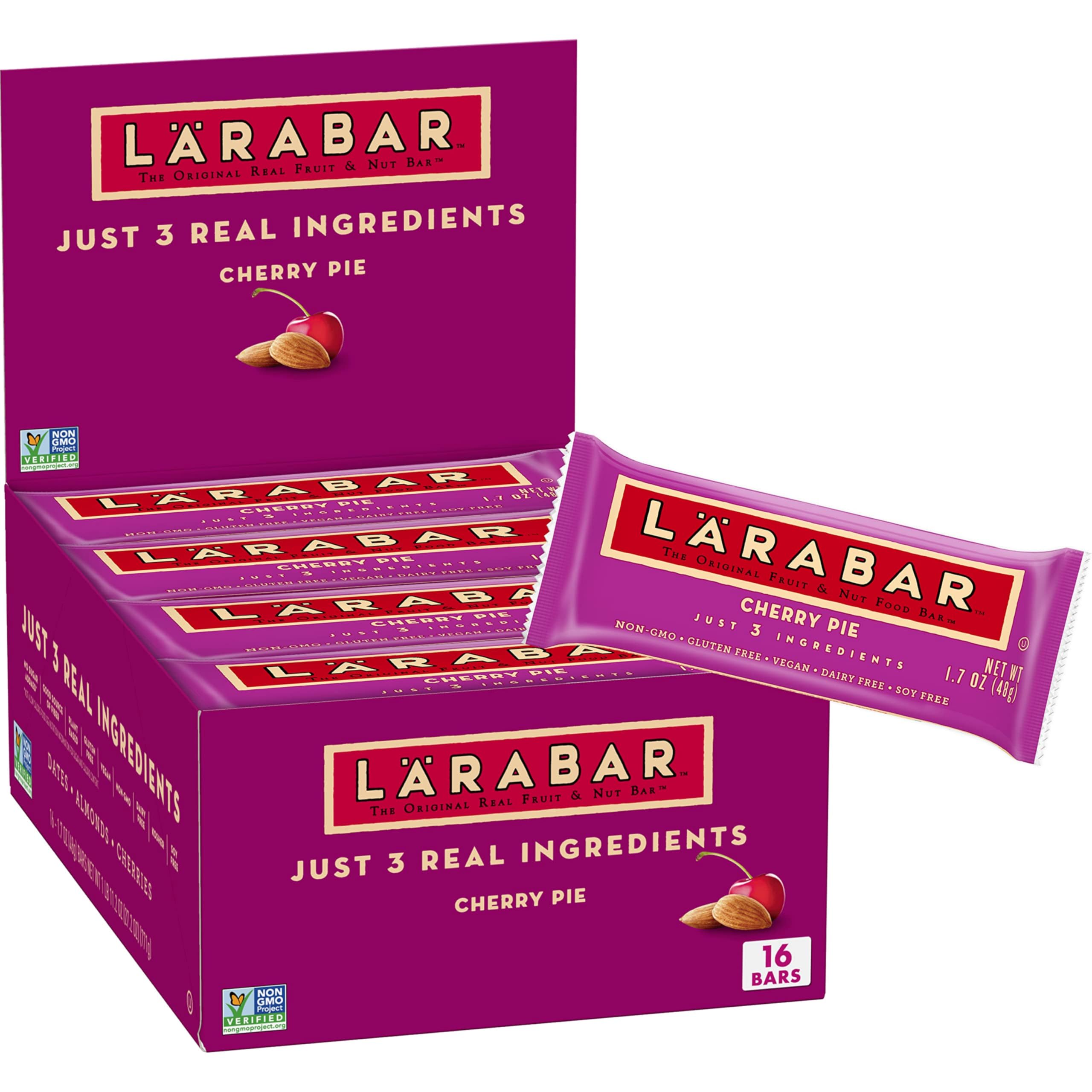 Larabar Cherry Pie Gluten Free Vegan Fruit & Nut Bar - 1.7 oz (16 Count) - Healthy Snack for Hiking, Travel & On-the-Go Energy