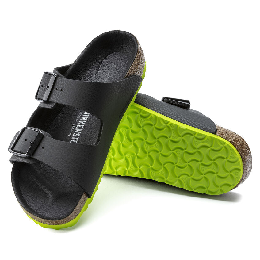 Birkenstock Arizona Kids Sandals - Birko-Flor Camo Desert Soil Black Lime | Comfortable & Durable Footwear for Outdoor Play, Beach, and Everyday Wear