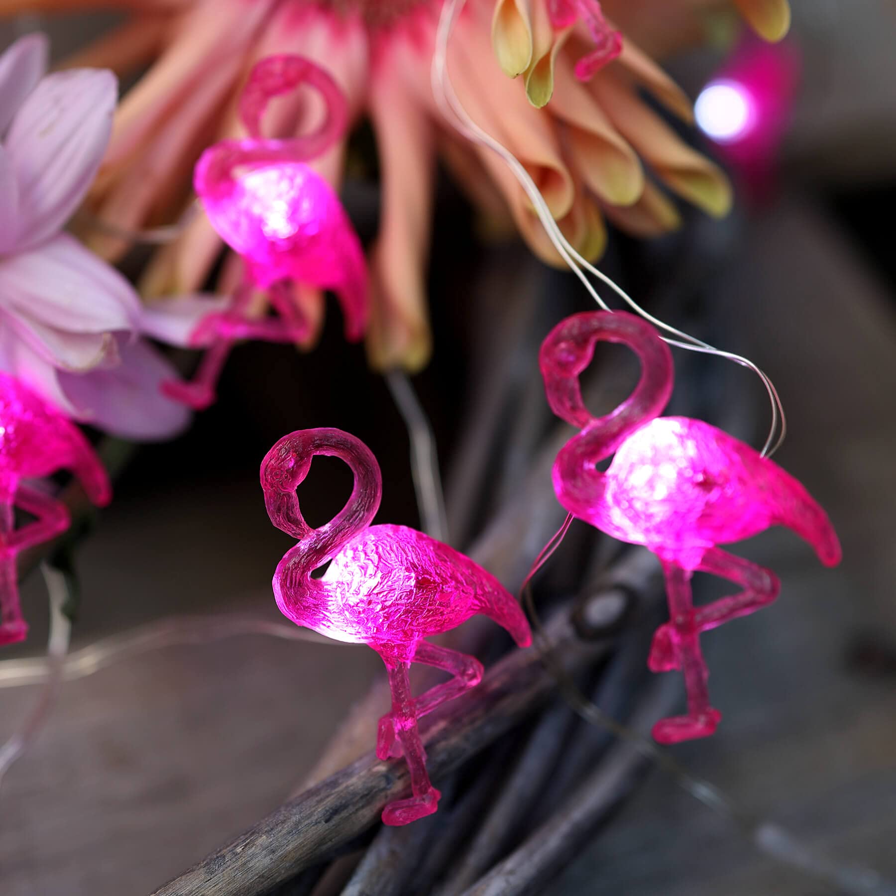 JASHIKA 10ft 30LED Pink Flamingo String Lights with Remote - USB Powered Fairy Lights for Bedroom, Party, Beach & Tropical Decor - Perfect for Birthday Gifts, Summer Porch, Holiday & Festive Decorations