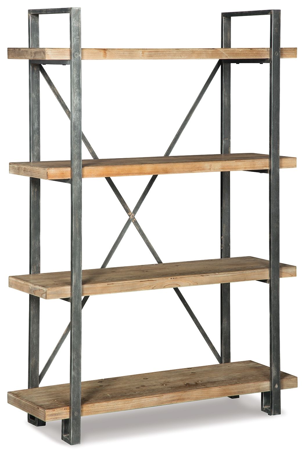 Forestmin Brown & Black Wooden Bookcase - Modern Bookshelf for Living Room, Office & Bedroom Storage - Stylish Home Decor Organizer