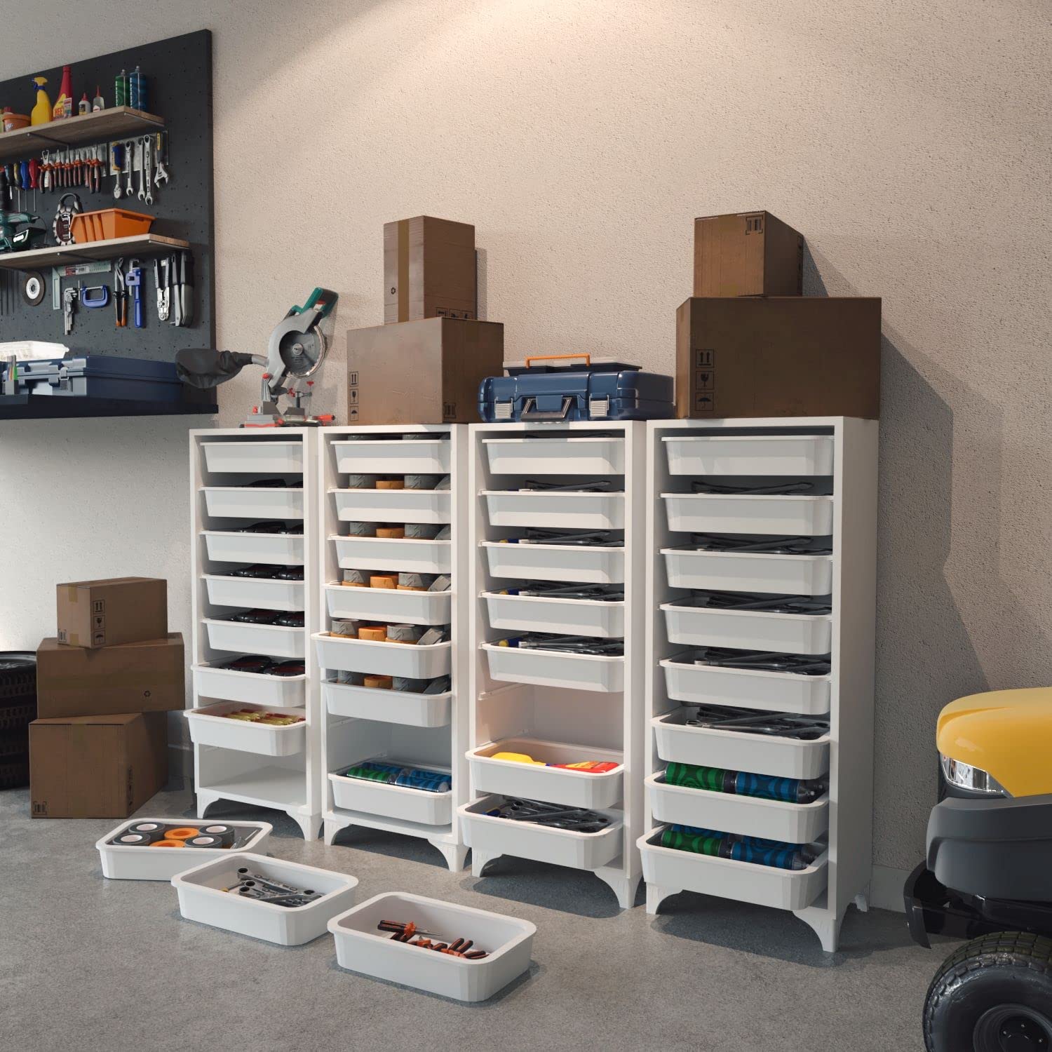 Comfyt White Dresser & Storage Organizer - 8-Shelf Wood Cabinet for Closet, Bathroom, Office, Kitchen, Garage & Pantry | Perfect for Shoes, Bins & Drawers | Space-Saving Home & Office Storage Solution