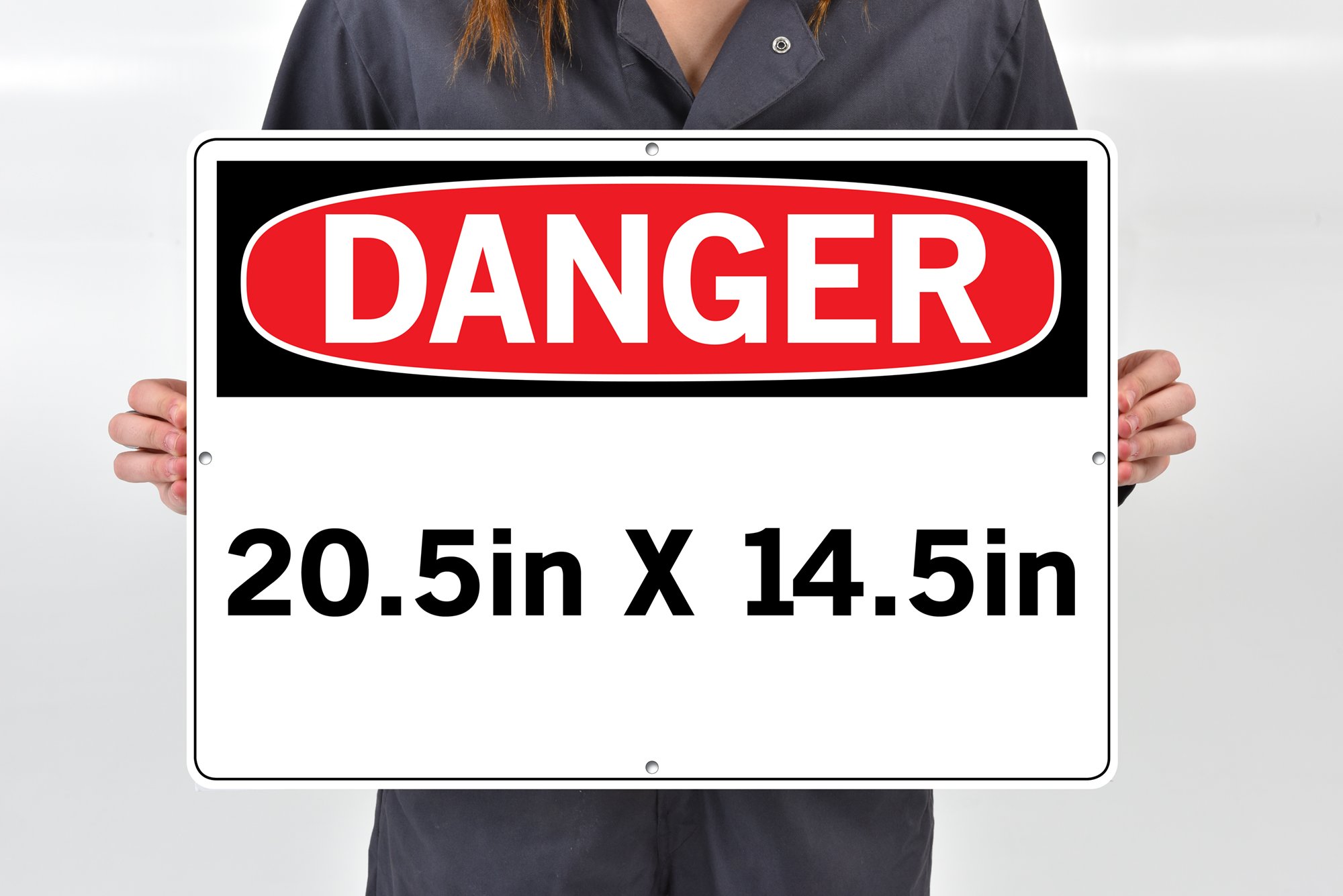VESTIL DANGER SIGN SI-D-43-E-AL-063-S Aluminum Confined Space Warning Sign - 20.5