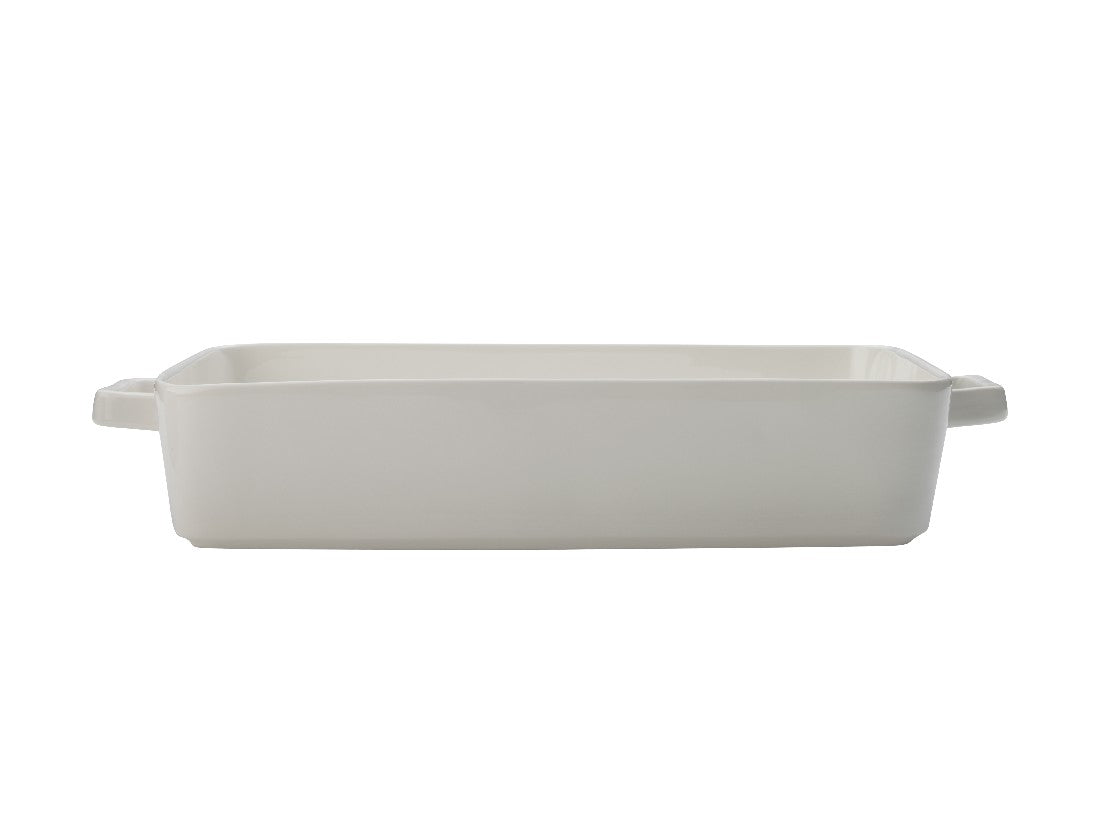 Maxwell & Williams Epicurious Lasagne Dish 36x24.5x7.5cm White Ceramic Baking Pan with Lid - Perfect for Family Dinners, Holiday Cooking & Gift Giving