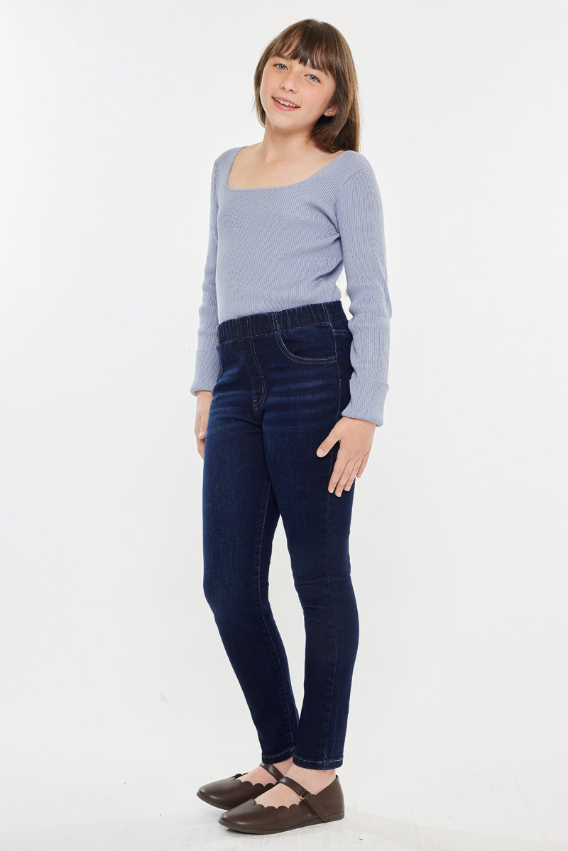 Crystal High Rise Ankle Skinny Jeans for Kids - Trendy Stretch Denim Pants for Girls & Boys - Perfect for School, Playdates & Casual Outings