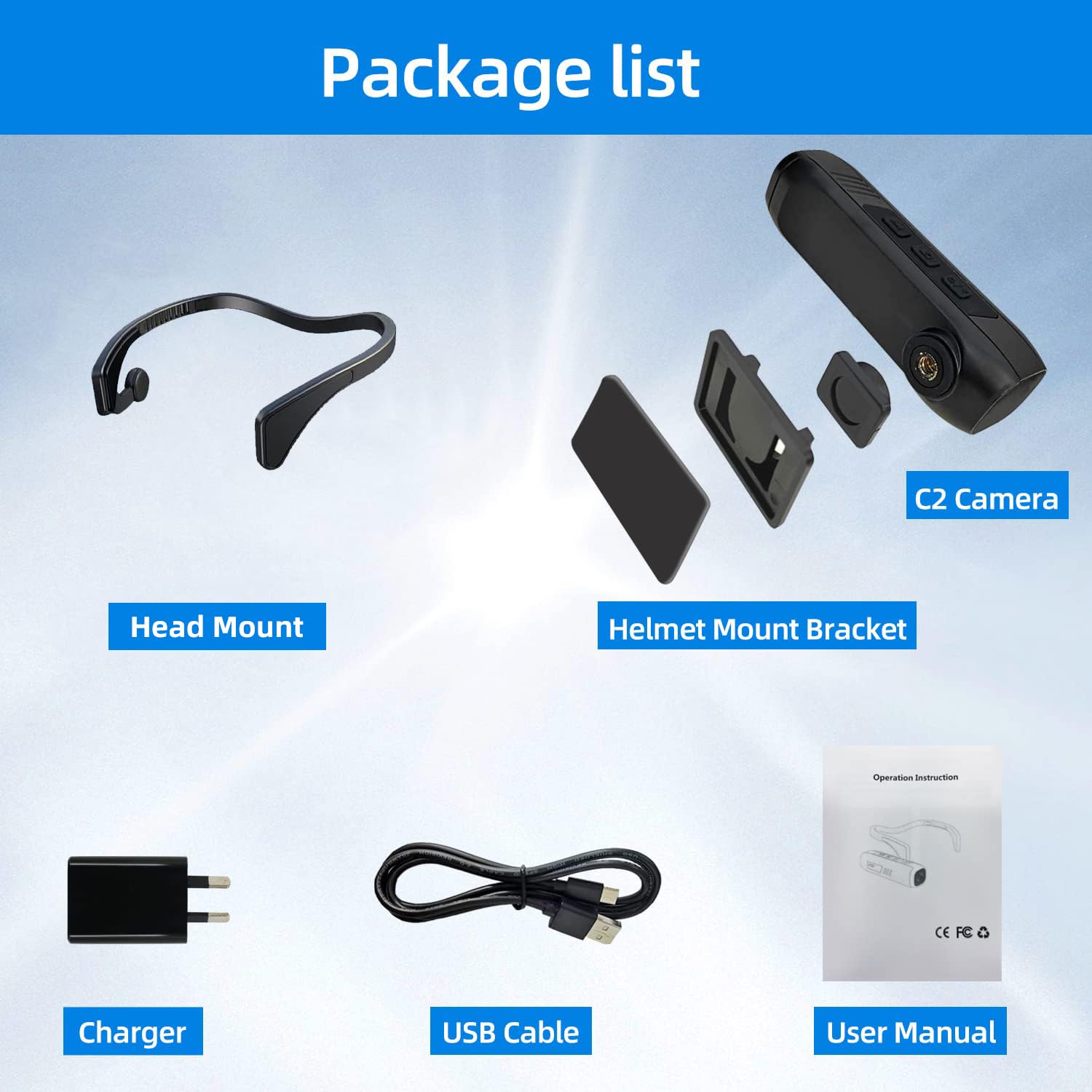 4K WiFi Head Mounted Camera - Anti-Shake Wearable Vlog Camera with 2200mAh Battery & APP Remote Control (32GB) - Perfect for Outdoor Adventures, Sports Recording, and Hands-Free Vlogging