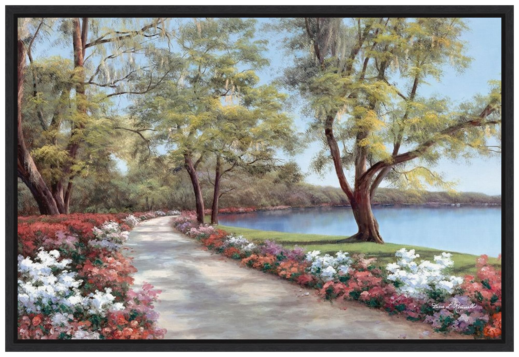 Amanti Art Framed Canvas Wall Art - 23x33 Sentimental Journey Landscape Painting by Diane Romanello | Modern Framed Wall Decor for Living Room, Bedroom & Bathroom | Perfect for Home, Office & Gift Giving
