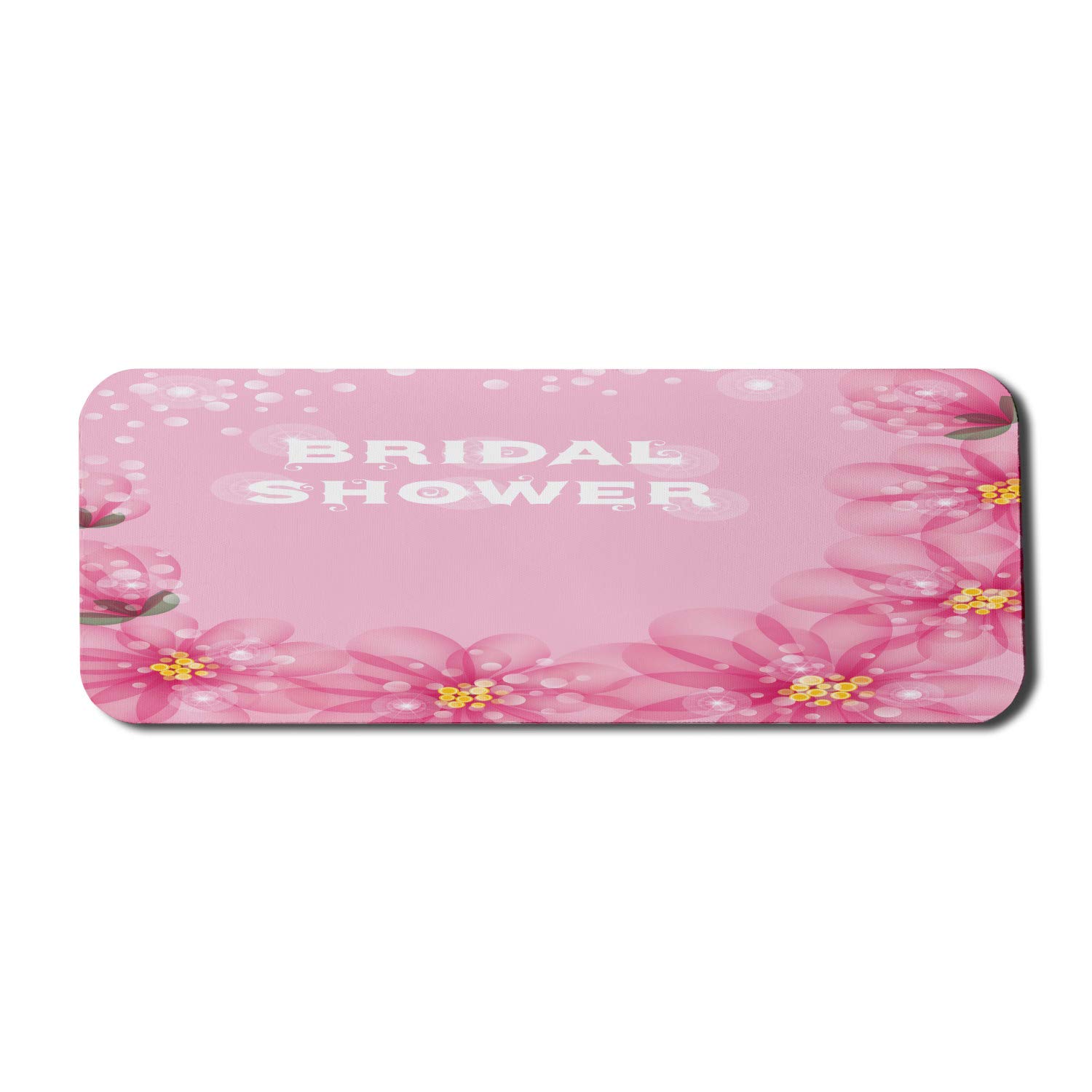 Ambesonne Wedding Theme Mouse Pad - Floral Abstract Petals & Dots Design, Non-Slip Rubber Gaming Mousepad (31