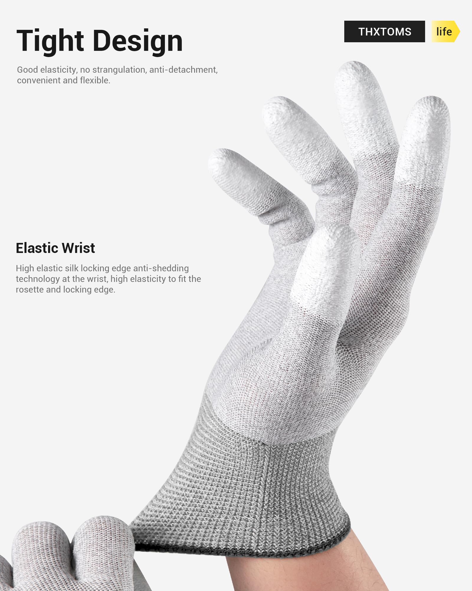ThxToms ESD Anti Static Gloves - Carbon Fiber Computer Repair Gloves for Electronics Protection | Safe PC, Laptop & Circuit Board Maintenance Accessories