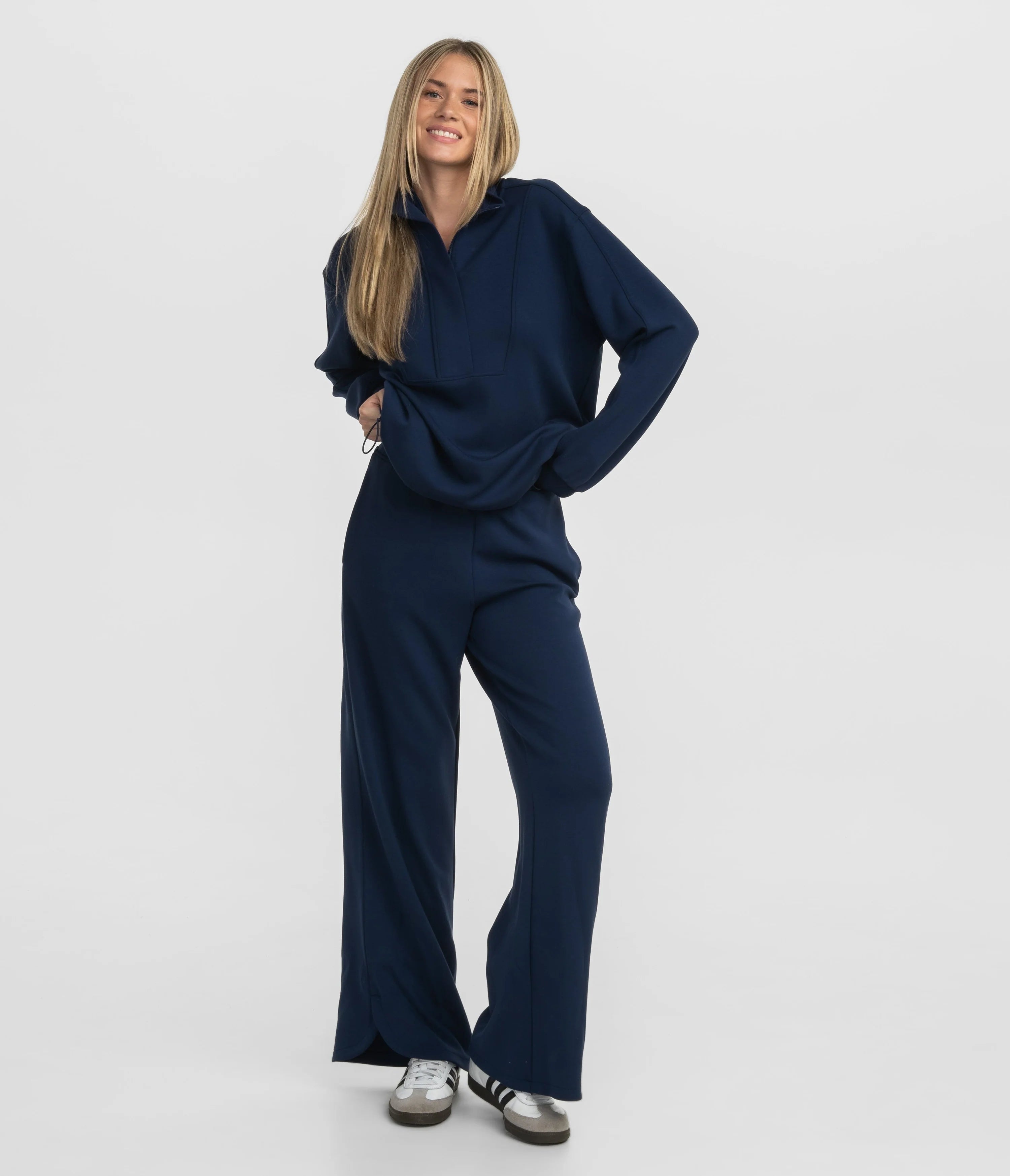 AstroKnit Performance Quarter Zip Pullover - Classic Navy Blue - Ideal for Running, Hiking & Outdoor Activities