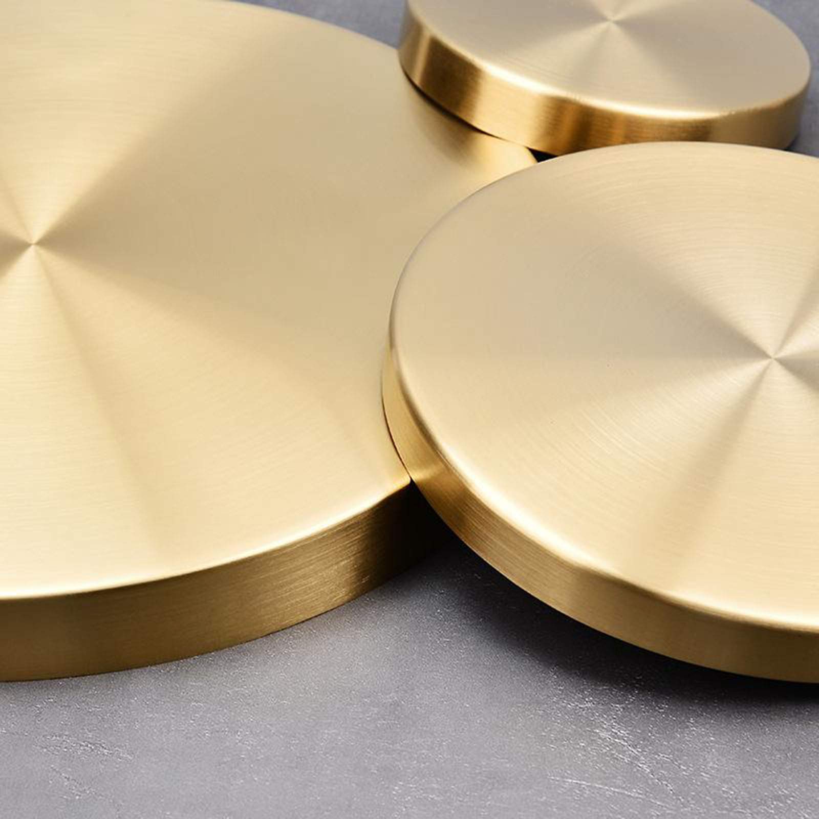 Gold Round Storage Tray - Stainless Steel Jewelry Organizer for Rings, Necklaces & Earrings | Makeup & Perfume Display Tray | Perfect for Vanity, Dresser & Bathroom Countertop Organization (Small Size)