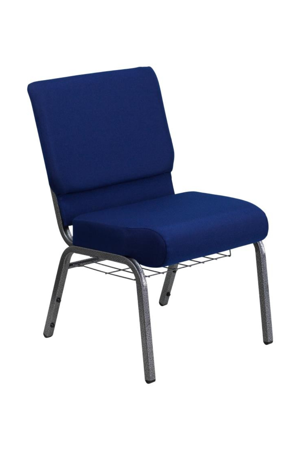 FLASH HERCULES Series 21''W Church Chair with Book Rack - Beige Fabric & Copper Vein Frame - Perfect for Churches, Chapels, and Event Venues