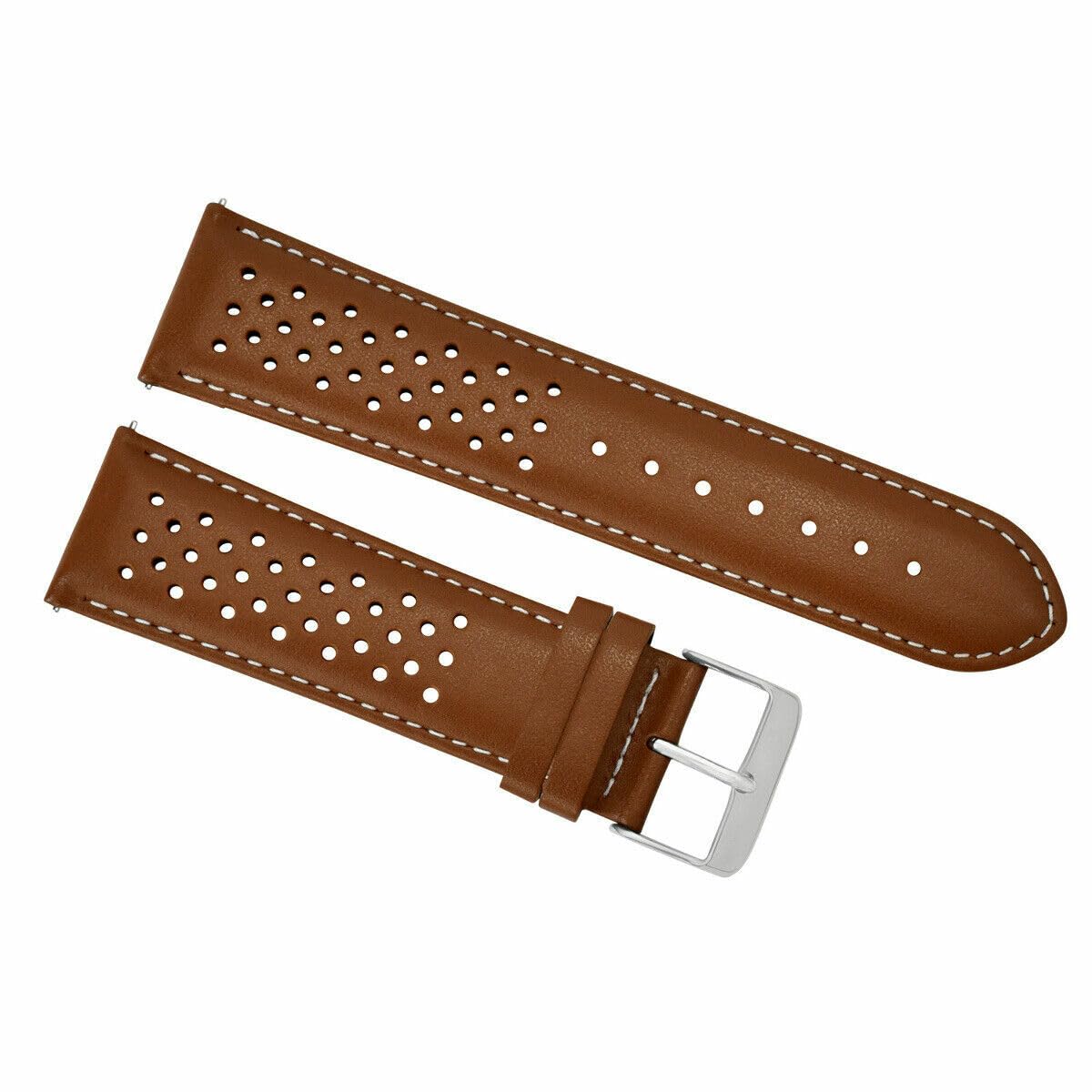 24mm Perforated Leather Watch Band Strap - Quick Release Black Replacement Strap Compatible with Tag Heuer Carrera - Perfect for Casual, Business & Sports Wear