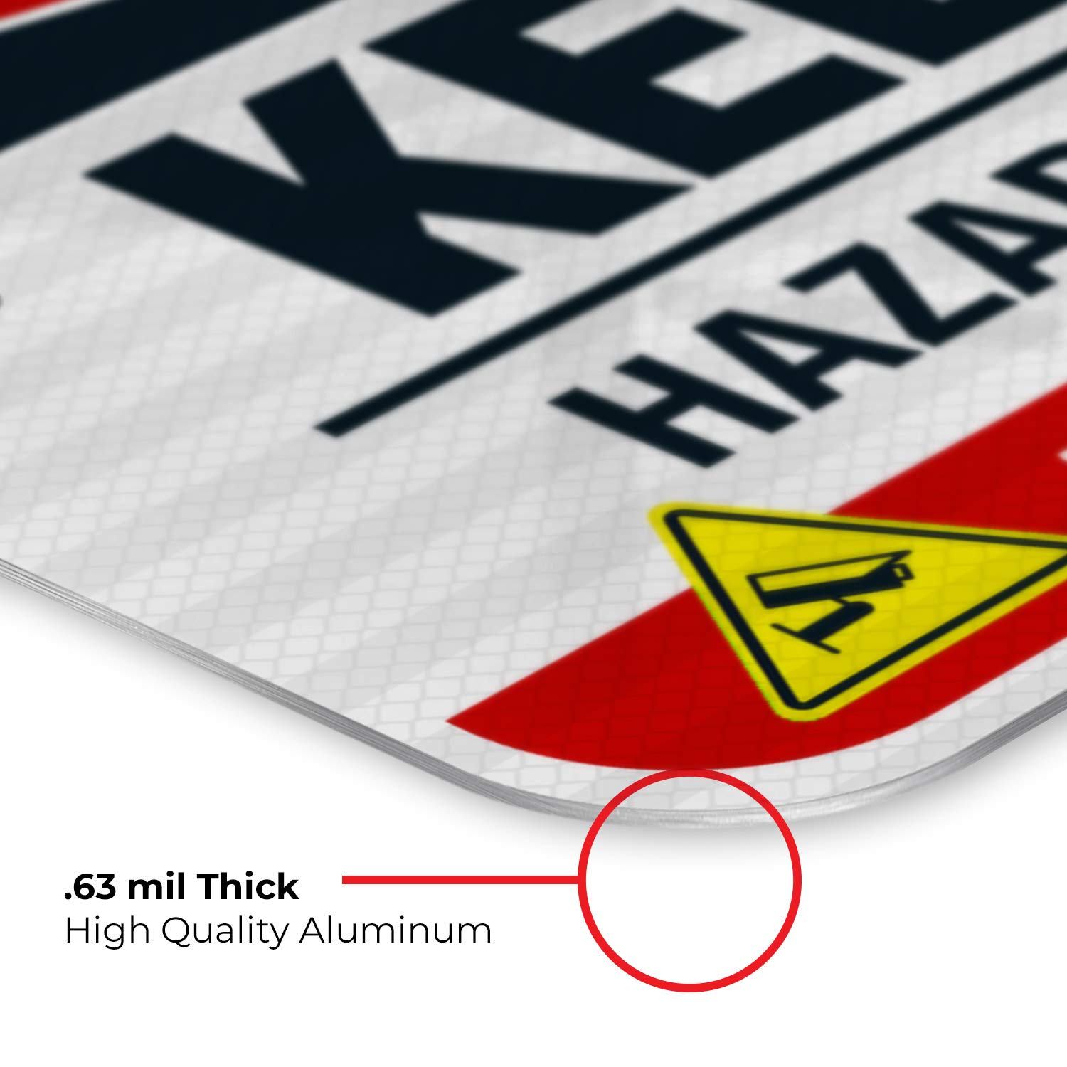 OSHA Approved Keep Out Hazardous Chemicals Sign - 12x18 Inch Reflective Aluminum Safety Sign for Industrial & Warehouse Use - 3M EGP .063 Fade Resistant Material - Indoor/Outdoor Warning Sign Made in USA - Perfect for Chemical Storage Areas, Factories & Construction Sites