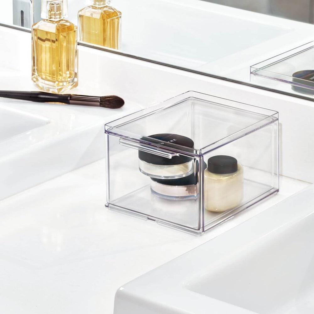 iDesign Deep Makeup Drawer Organizer - Small Cosmetic Storage for Vanity, Bathroom & Travel | The Home Edit Collection | Compact Beauty Organizer for Makeup Brushes, Lipsticks & Skincare Products