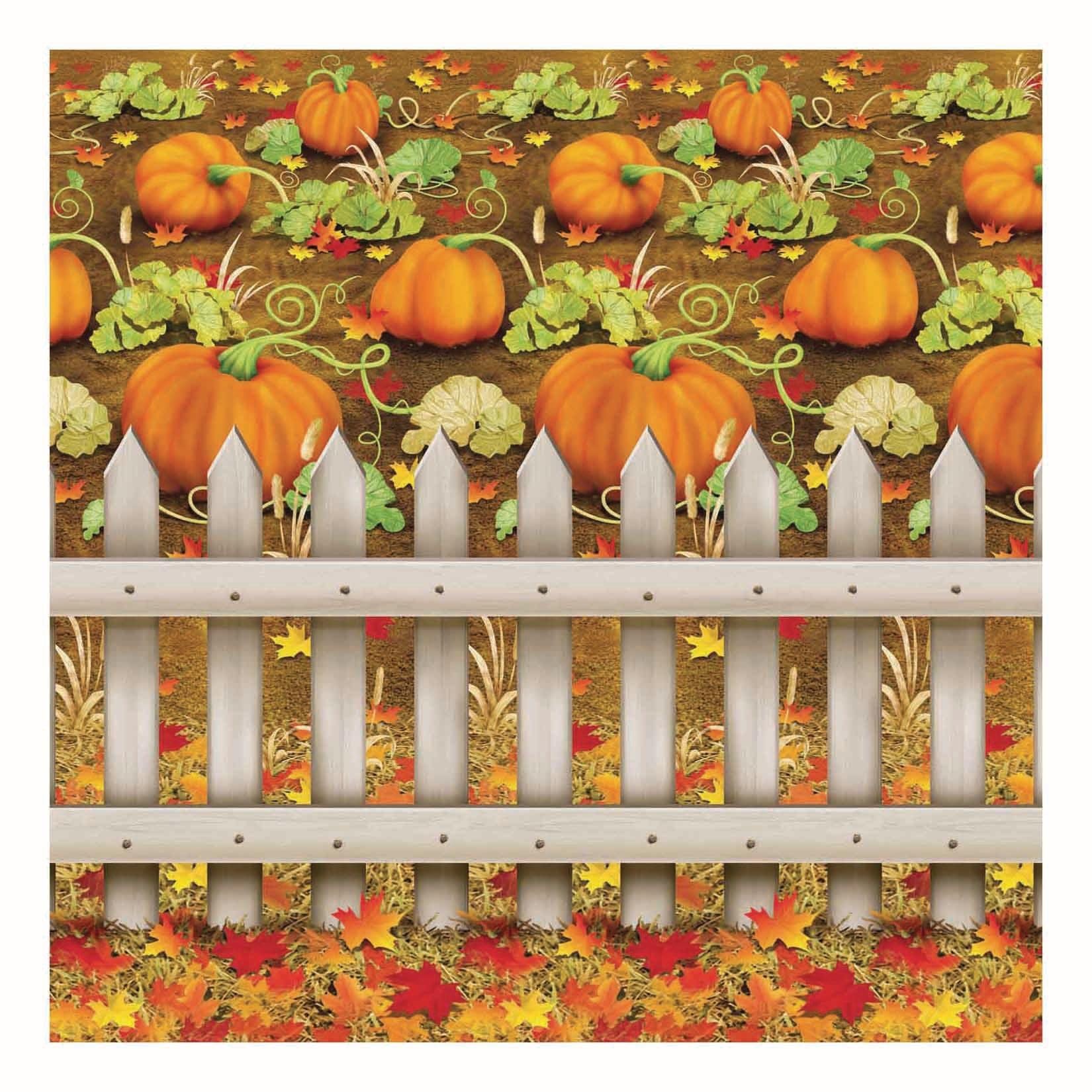Pumpkin Farm Photo Backdrop 4x30 Feet - Premium Autumn Harvest Photography Background for Fall Parties, Halloween Decor, Thanksgiving Events & Seasonal Photo Shoots