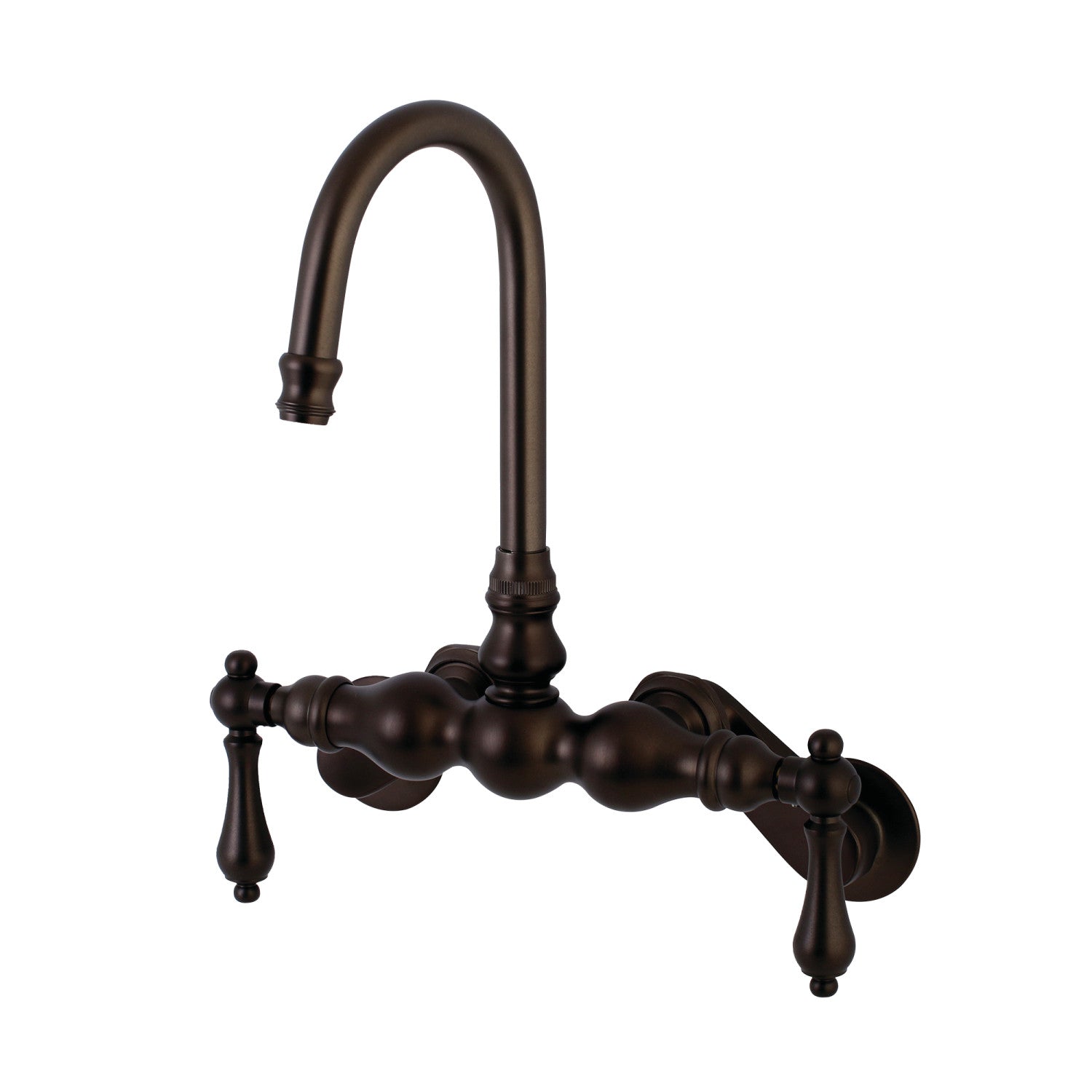 Vintage Style Two-Handle Wall Mount Clawfoot Tub Faucet in Oil Rubbed Bronze - Perfect for Bathroom Renovation & Antique Home Decor