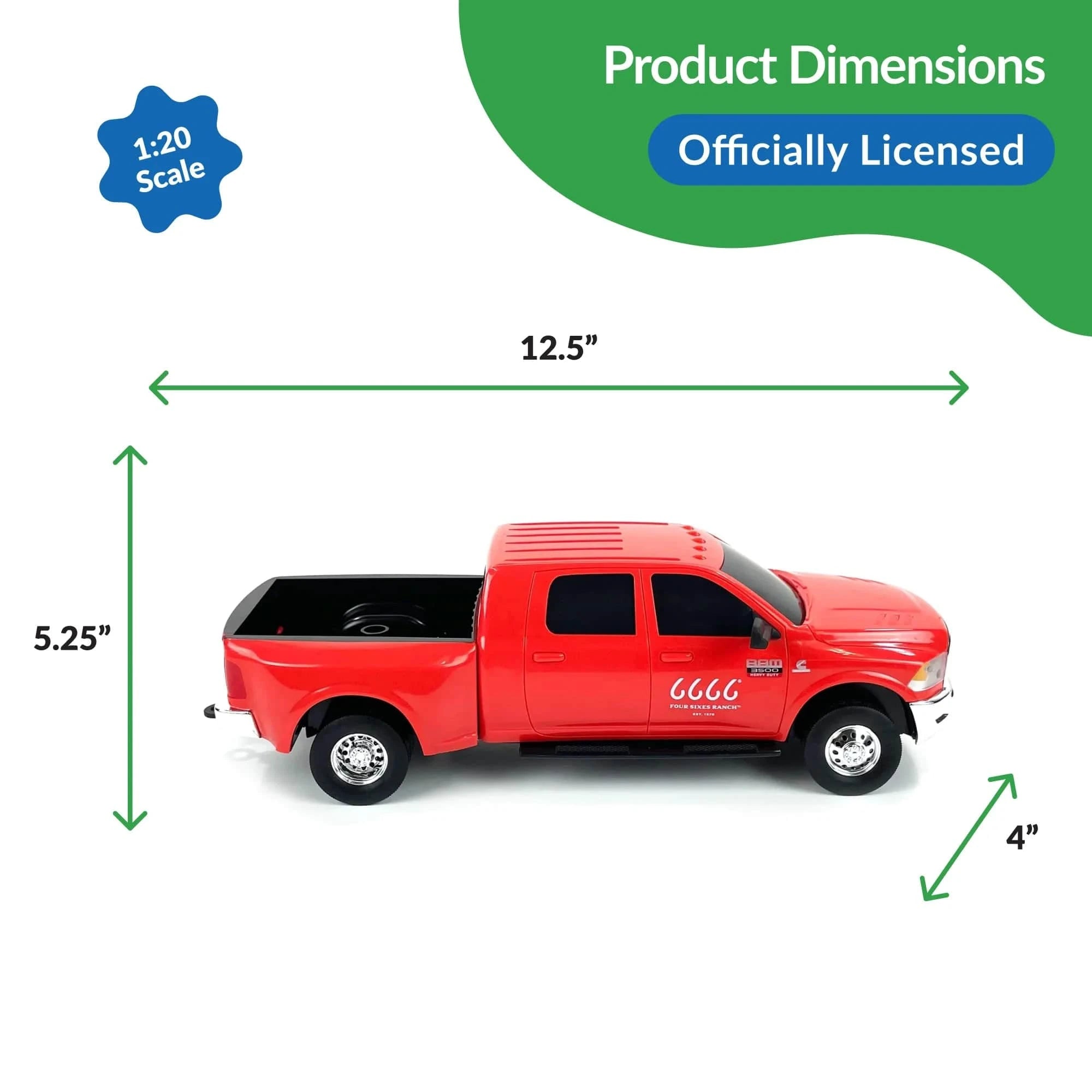 Four Sixes Ranch Ram 3500 Mega Cab Dually Truck - Heavy Duty Pickup for Towing & Ranching | Perfect for Farm Work, Construction & Off-Road Adventures