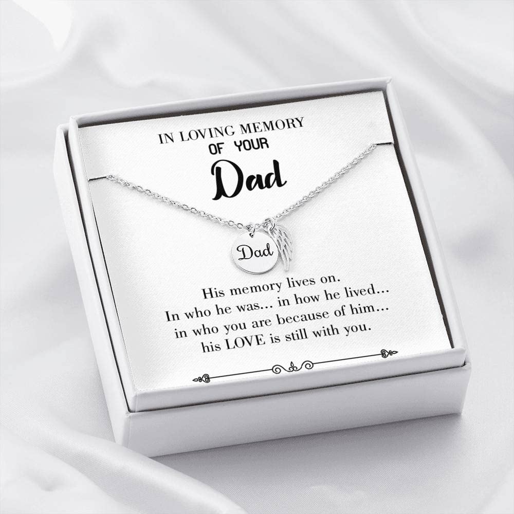 Memorial Necklace for Dad - Sympathy Gift for Loss of Father, Remembrance Jewelry for Grieving Daughter or Son | Comforting Keepsake for Healing After Parent's Passing