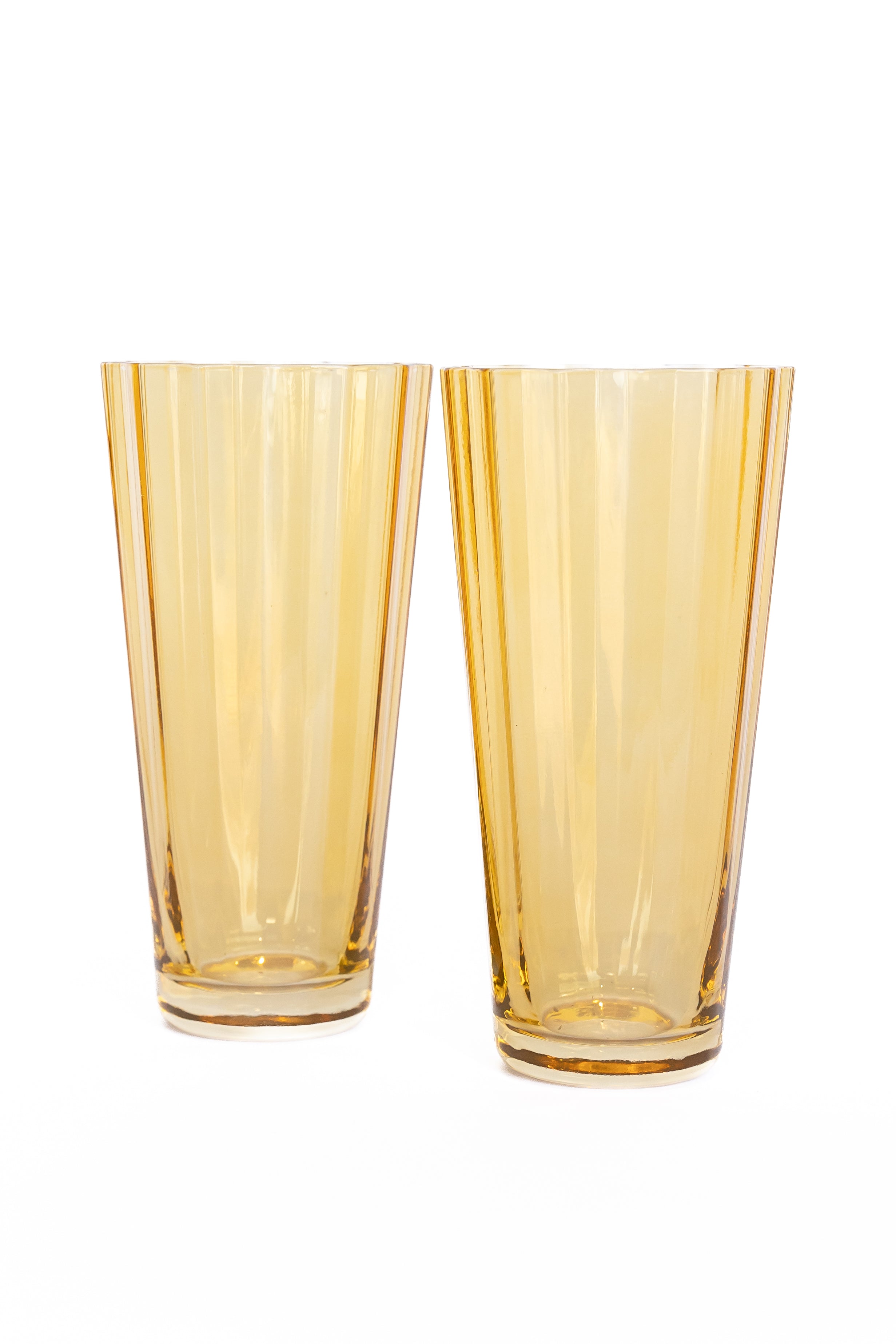 Estelle Colored Sunday Highball Glasses Set of 2 - Vibrant Yellow Cocktail Glasses for Whiskey, Iced Tea & Summer Drinks - Perfect for Home Bars, Parties & Gift Giving