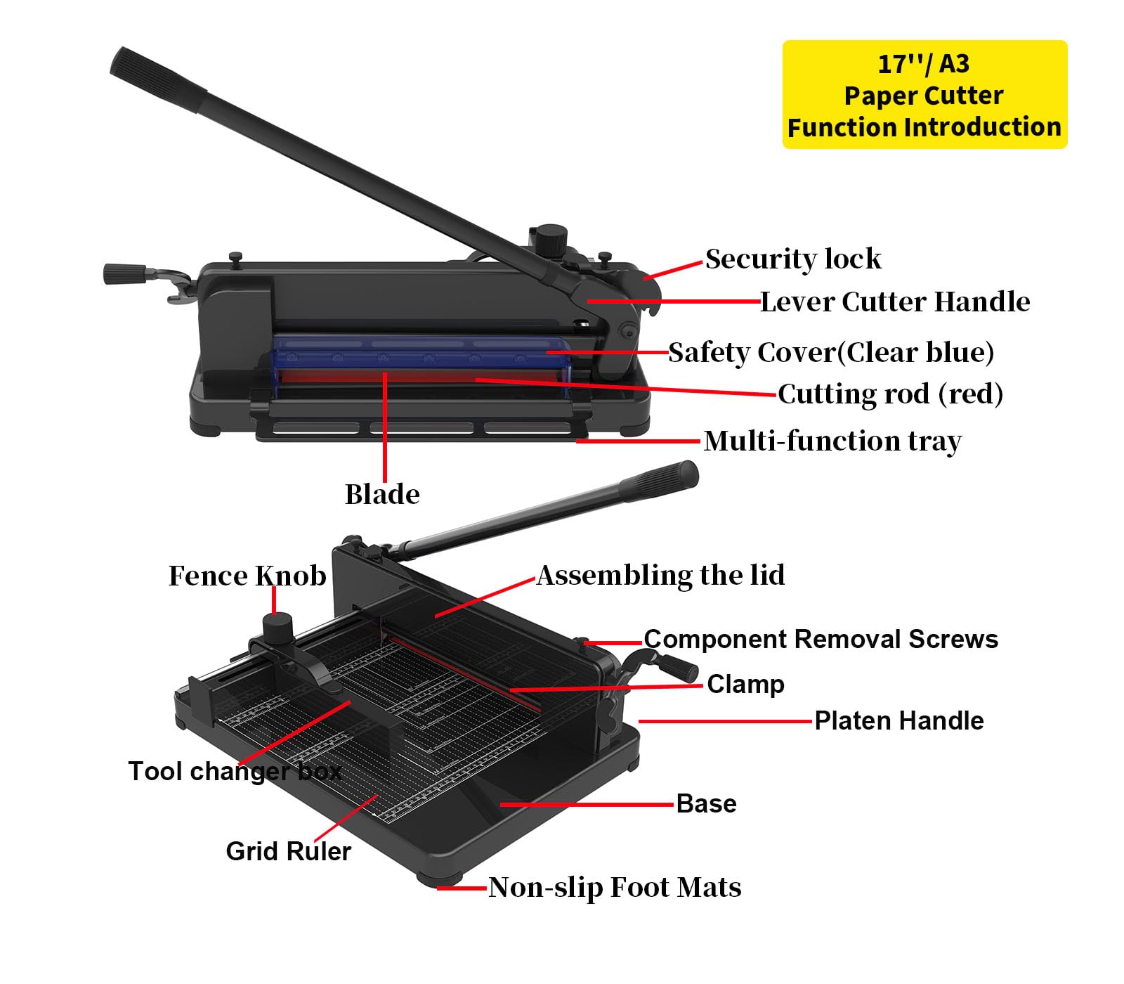 Heavy Duty Guillotine Paper Cutter - 17