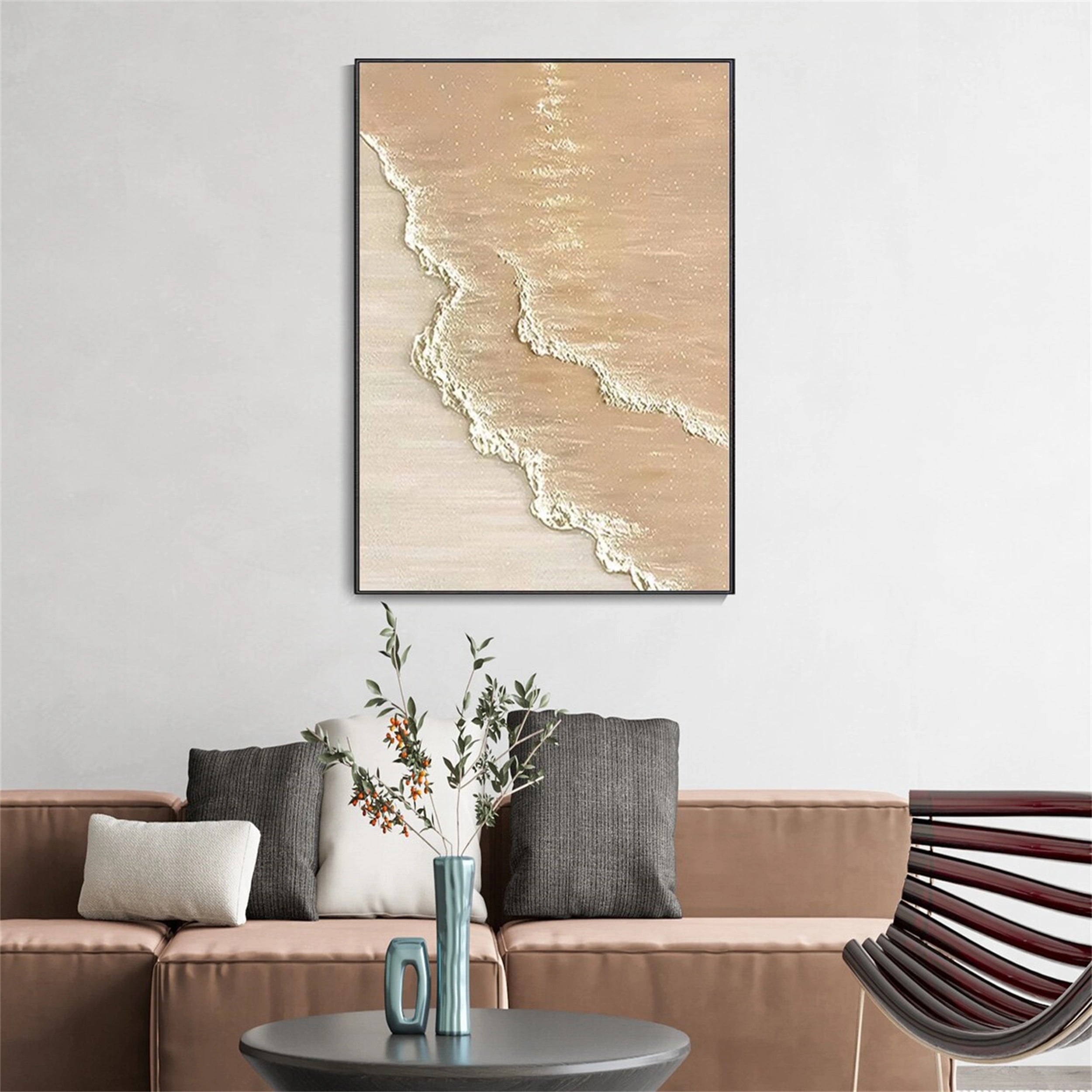 Ocean and Sky Painting #OS 055 - Handmade Seascape Wall Art for Home Decor, Office, Living Room & Bedroom