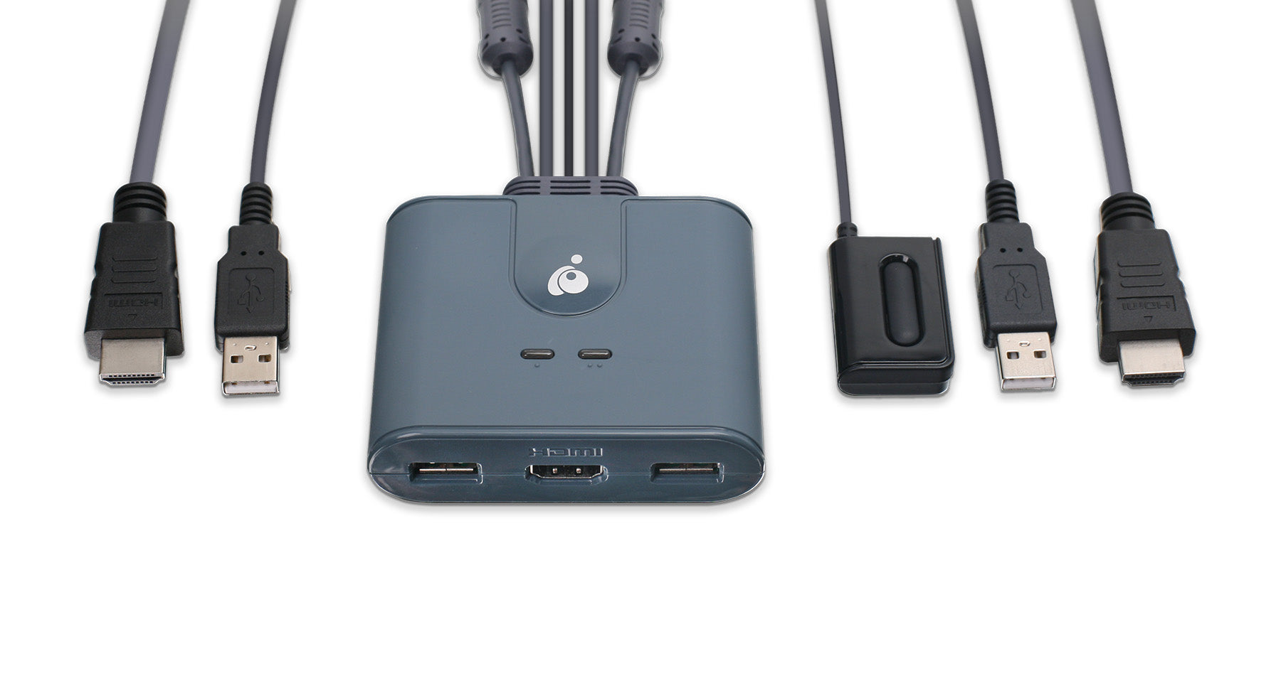2 Port HDMI KVM Switch with USB 2.0 - Dual Monitor Keyboard Video Mouse Switcher for PC & Laptop - Perfect for Home Office & Gaming Setup