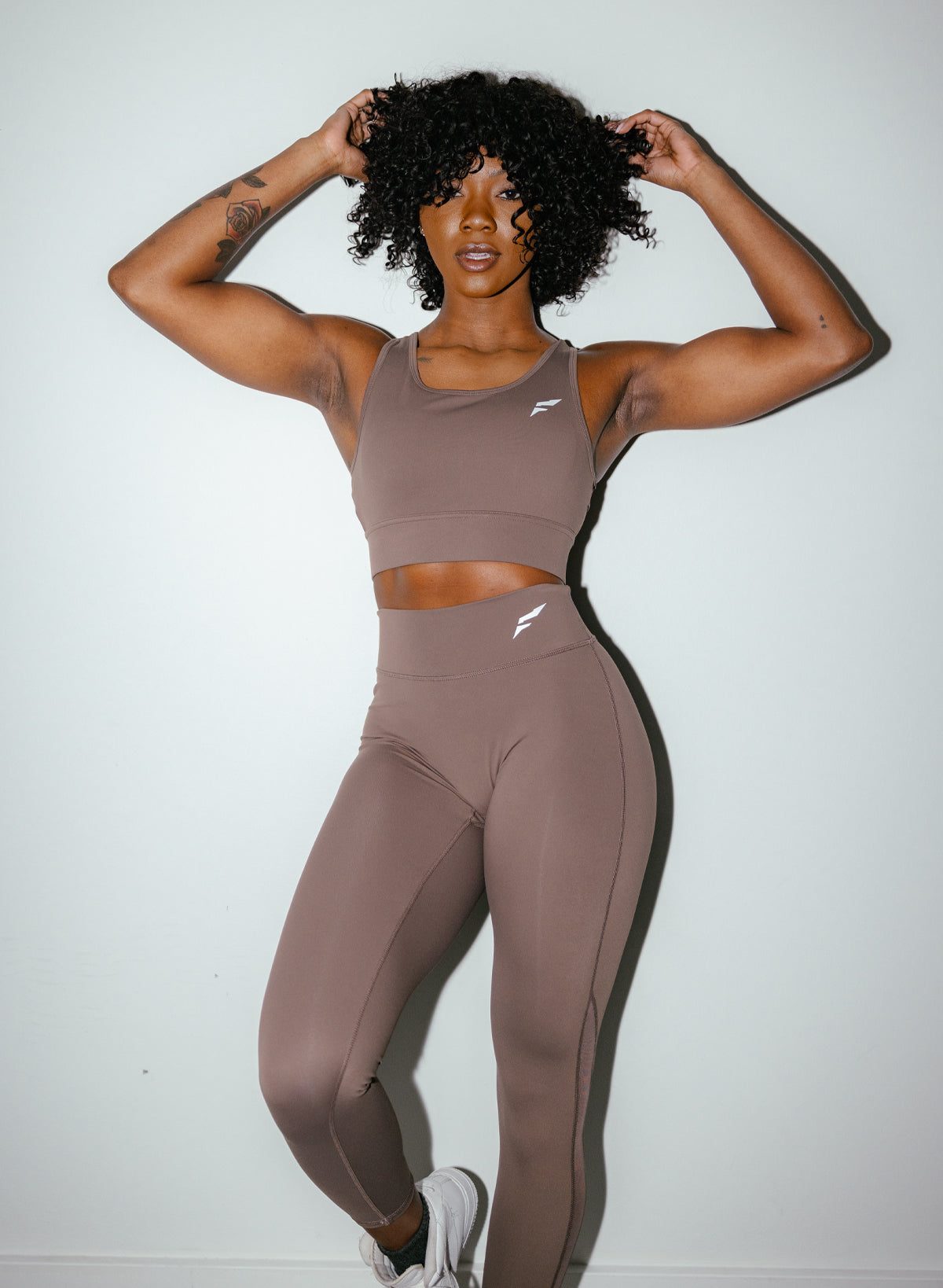ASCEND High Waist Yoga Leggings for Women - Earth Tone Workout Pants with Pockets, Tummy Control & 4-Way Stretch - Perfect for Yoga, Gym, Running & Lounge Wear