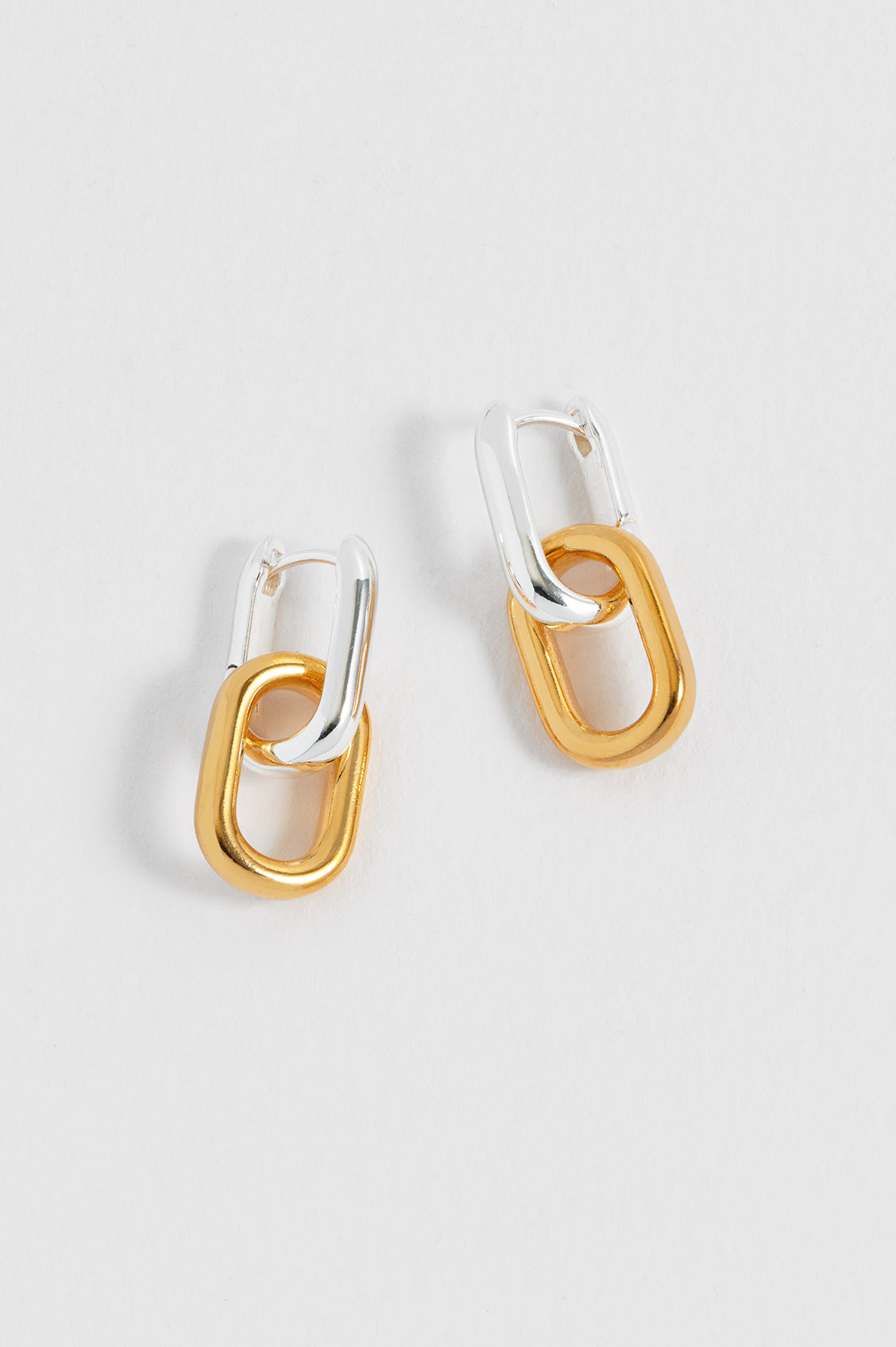 Mixed Link Hoops Earrings for Women - Trendy Gold & Silver Chain Drop Earrings for Everyday Wear & Party Outfits