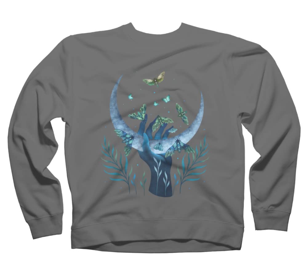 Design By Humans Unisex Moth Graphic Sweatshirt | Soft Cotton Pullover Hoodie for Men & Women | Perfect for Casual Wear, Street Style & Gifts
