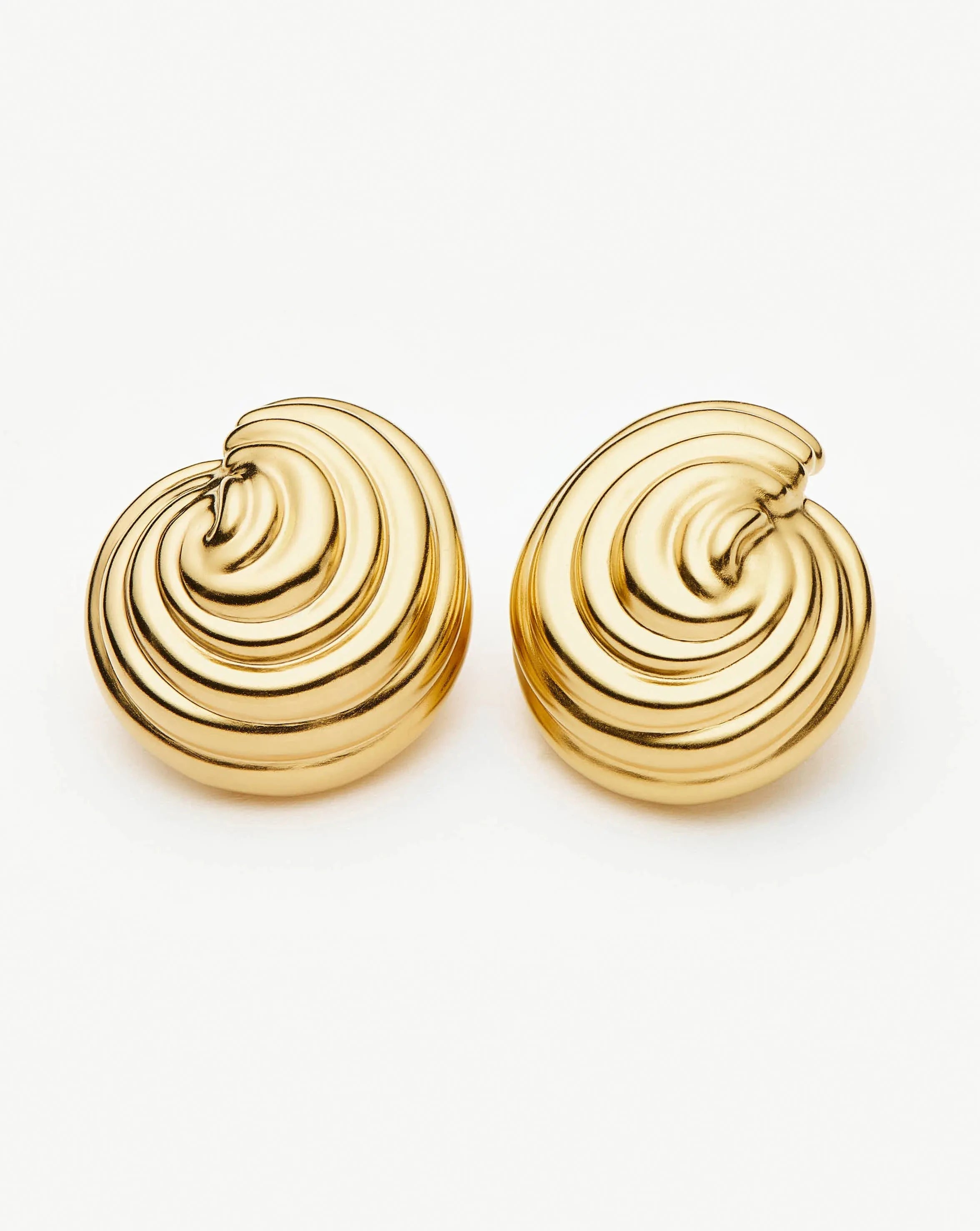 Spiral Dome Oversized Stud Earrings for Women - 18k Gold Plated Hoop Earrings | Hypoallergenic & Lightweight | Perfect for Parties, Weddings & Everyday Wear