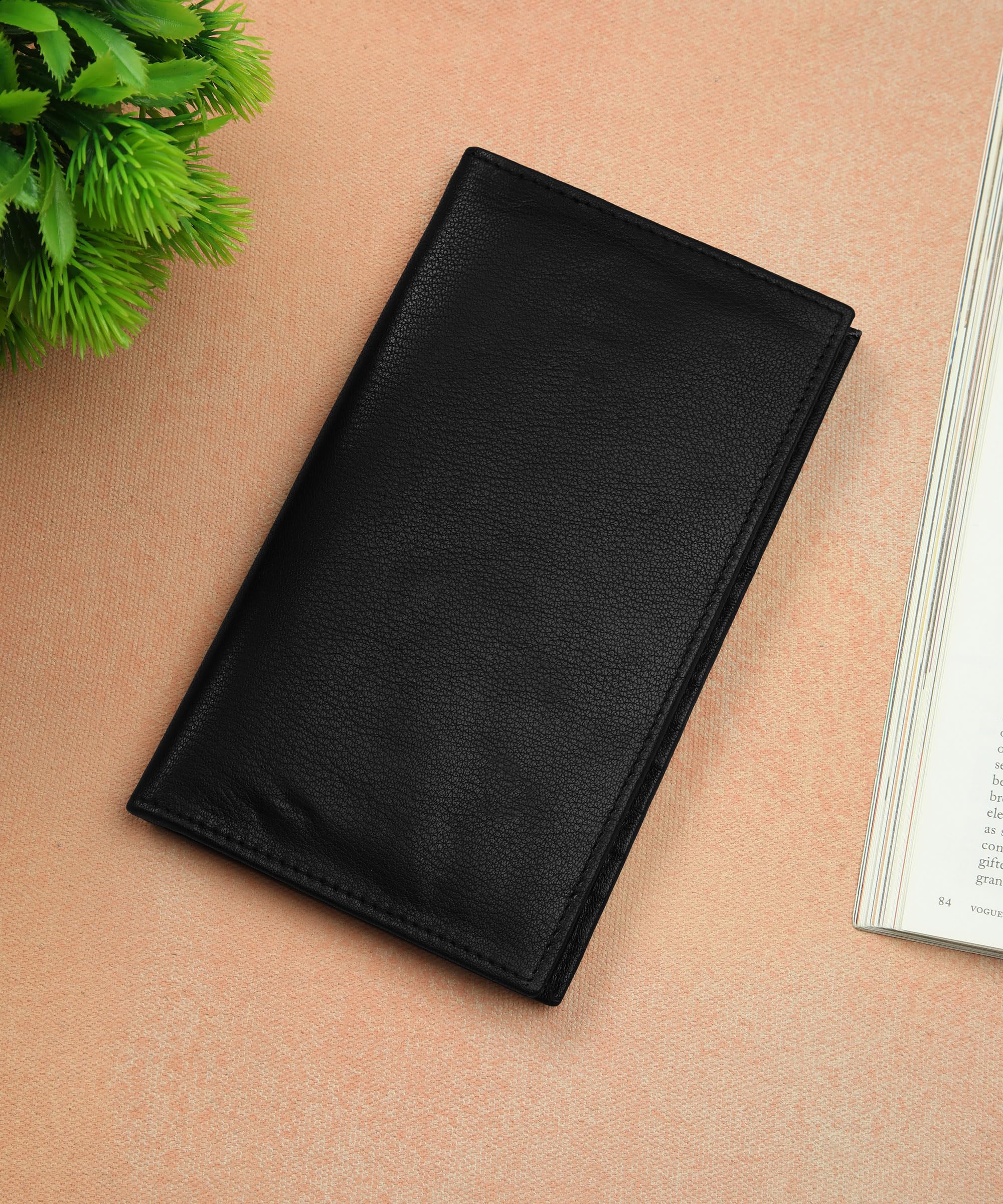 Genuine Leather Credit Card Holder Wallet for Women - 18+ Card Slots RFID Blocking Slim Organizer (Black) - Perfect for Travel, Business & Everyday Use