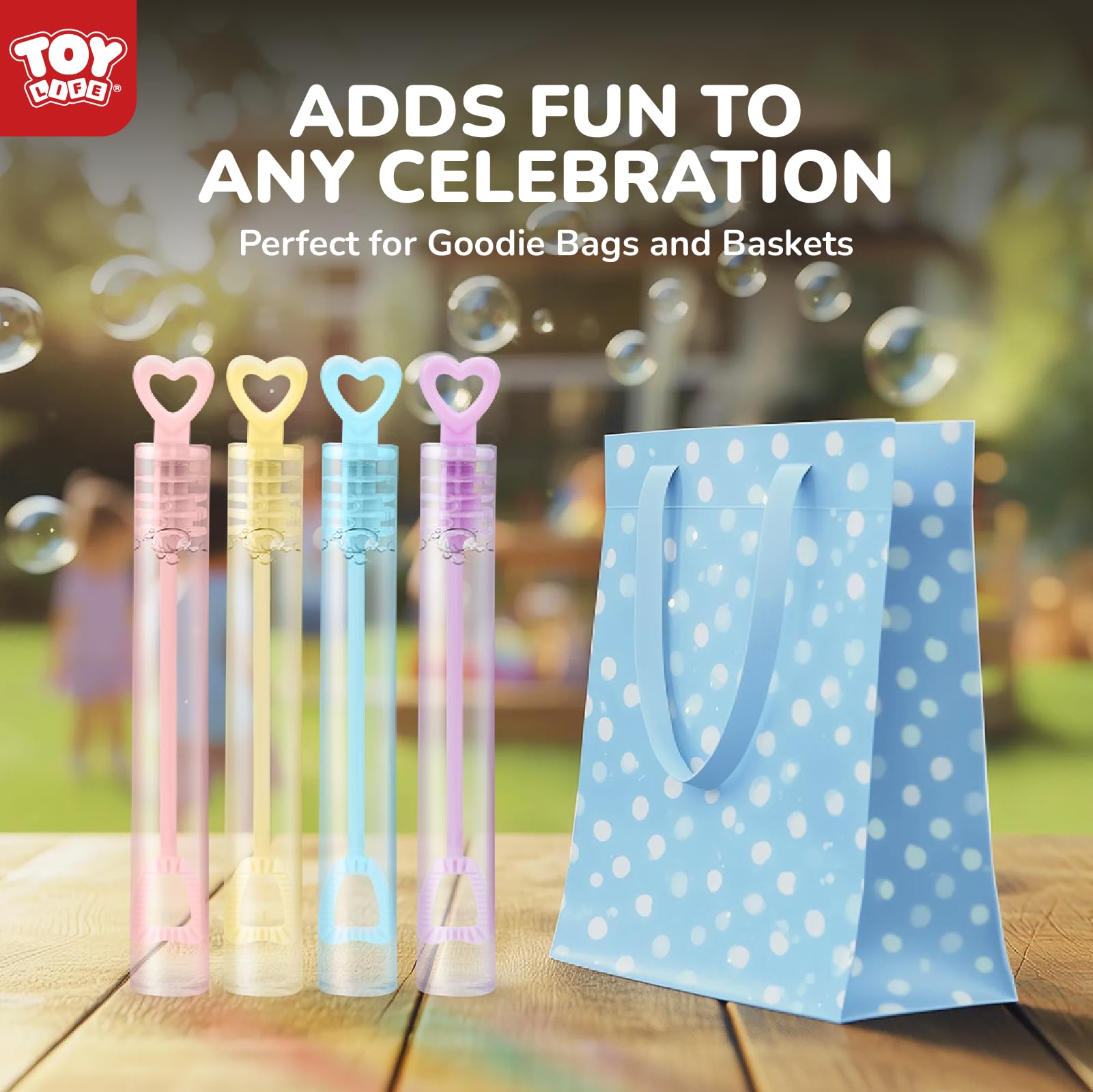 TOY Life 36 Pcs Mini Bubble Wands Set - Bulk Valentines Party Favors for Kids, Classroom Supplies with Valentine's Day Cards - Perfect for School Gift Exchange, Birthday Goodie Bags & Classroom Rewards | Fun Outdoor Play, Summer Activities & Kids Party Favors
