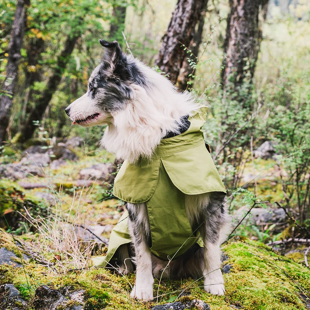 Waterproof Dog Jacket Small - Adjustable Warm Coat for Outdoor Adventures (Green, Size L)