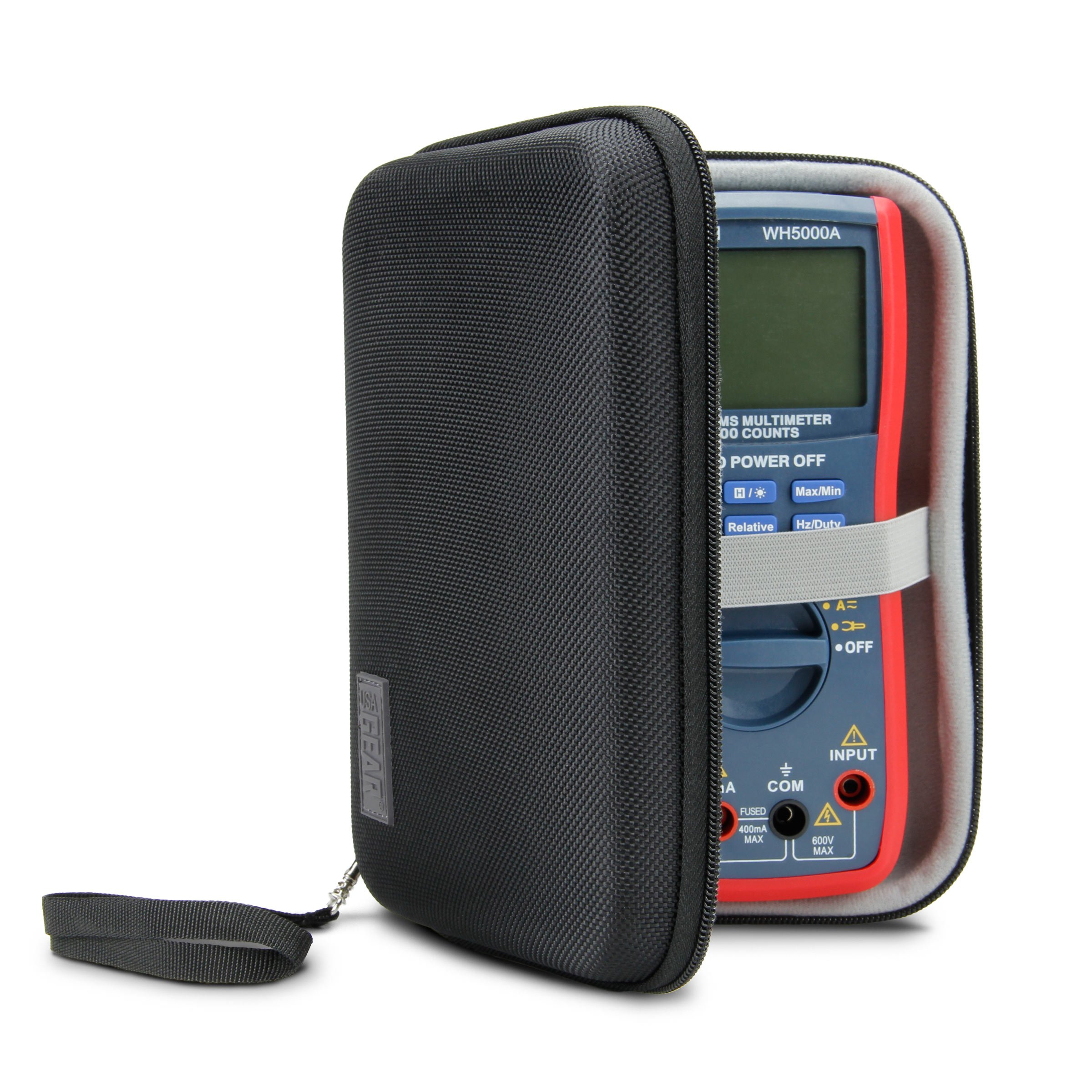 USA GEAR Multimeter Case - Durable Water & Scratch Resistant Protective Cover for Astro AI, Klein Tools, Fluke Multimeters & Electrical Testers - Perfect for Electricians, DIY Projects & Field Work (Black)