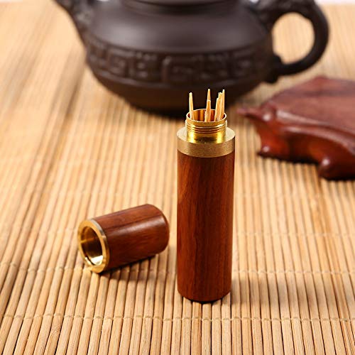 Portable Wooden Toothpick Holder Dispenser - Mini Pocket Toothpick Box for Home, Office & Travel (Rosewood) | Compact & Hygienic Toothpick Storage Solution