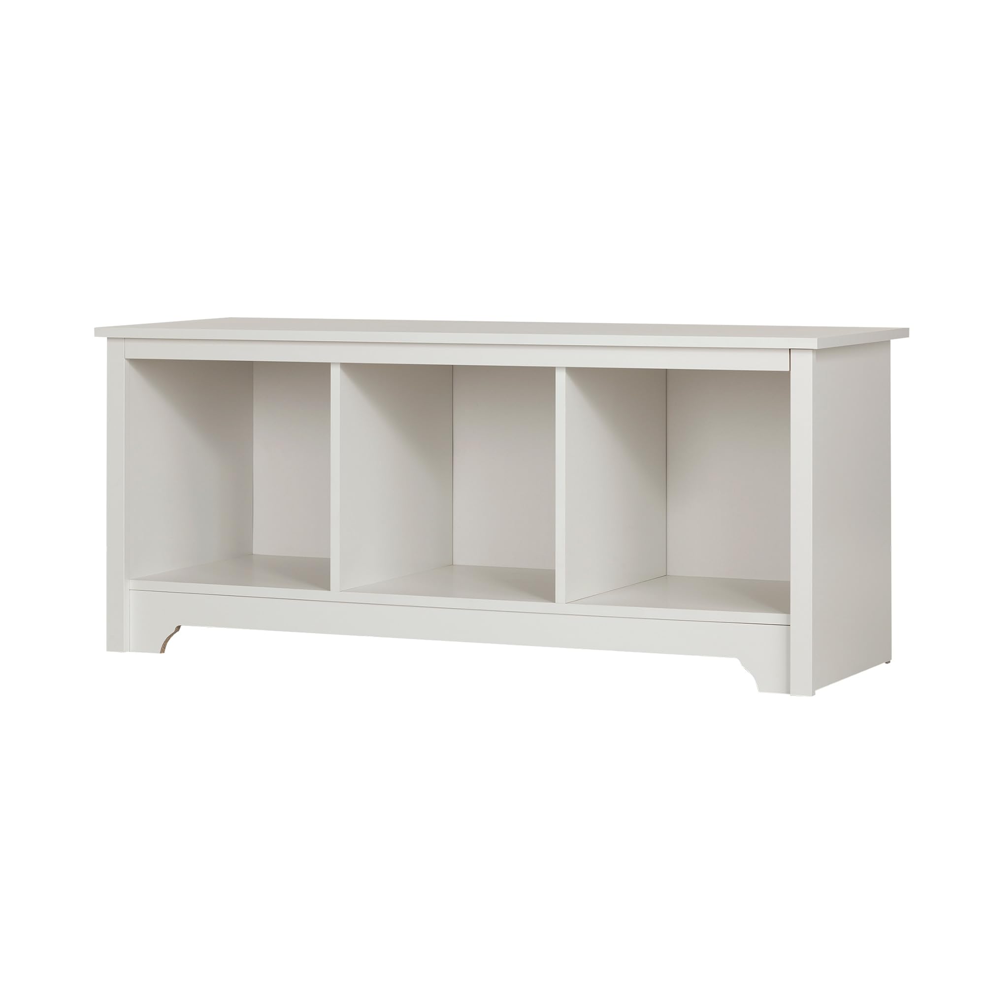 South Shore Vito Cubby Storage Bench, Pure White - Stylish Entryway Organizer for Shoes, Toys & Home Decor - Perfect for Living Room, Bedroom or Hallway