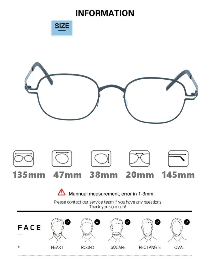 Aimee Women's Full Rim Square Oval Screwless Steel Eyeglasses Frame 13547 - Lightweight & Durable for Office, Reading & Everyday Use