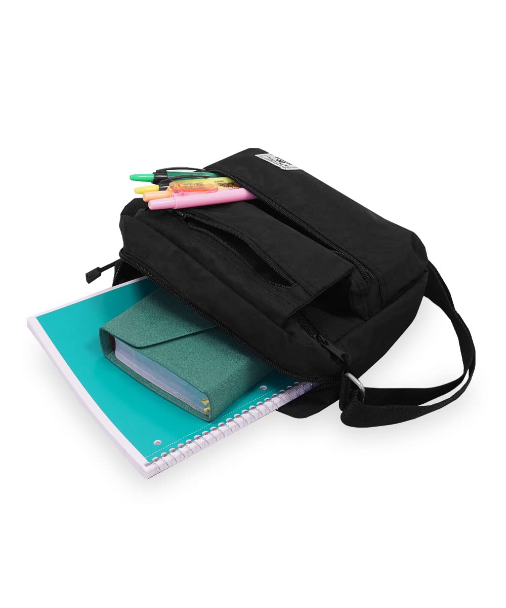 Everest Cross Body Bag for Women & Men - Lightweight & Durable Shoulder Bag - Adjustable Strap, Multiple Pockets - Perfect for Travel, Work & Daily Use - Black, One Size