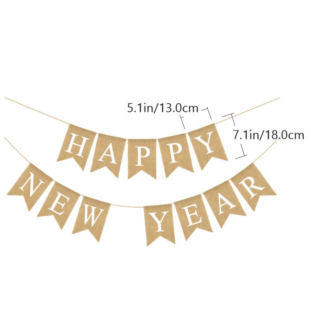 PRETYZOOM Happy New Year Party Decorations Set - Latte Art Bunting Flags, Hanging Banner, Backdrop for New Year Celebrations | Perfect for Home, Office & Holiday Party Decor