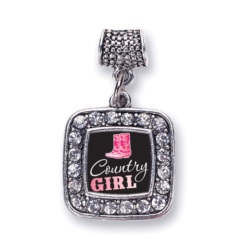 Inspired Silver - Sterling Silver Square Charm Bracelet with Cubic Zirconia | Elegant Jewelry Gift for Women | Perfect for Anniversaries, Birthdays & Special Occasions