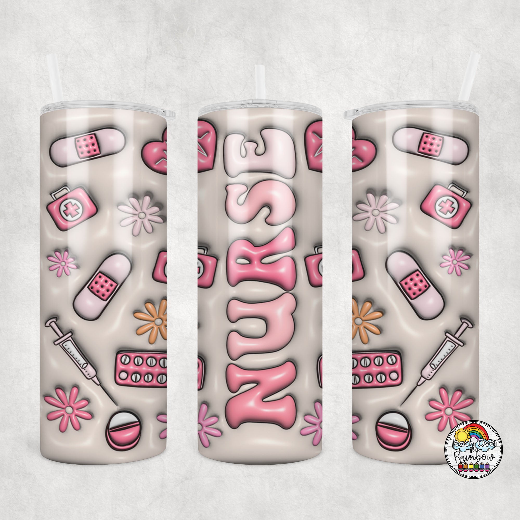 Nurse Pink Insulated Tumbler - 20oz Stainless Steel Travel Mug with Lid & Straw - Perfect for Nurses, Healthcare Workers & Students - Great for Hospitals, Clinics & School