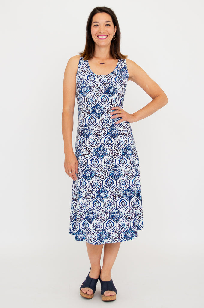 Evangelina Women's Floral Summer Dress - Soft Bamboo Fabric, Breathable & Comfortable - Perfect for Beach Vacations, Outdoor Parties & Casual Wear
